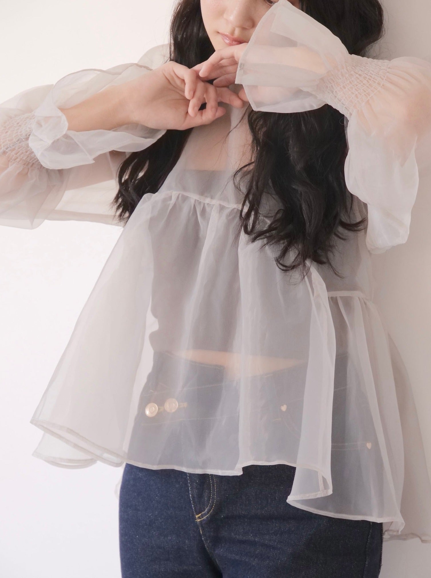 organdy peplum blouse – muguet