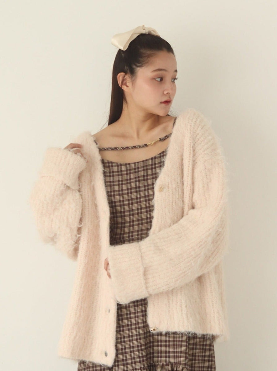 pointe mohair knit cardigan