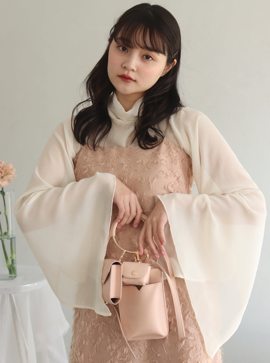 1度だけ着用しました＾＾muguet ミュゲ ripple sheer peplum blouse