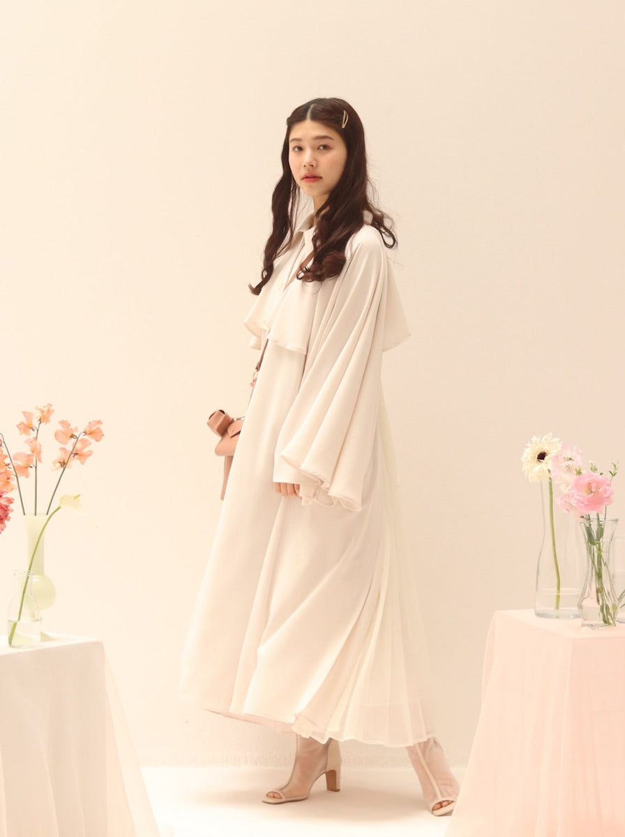 【muguet / ミュゲ】back pleats angel trench coat