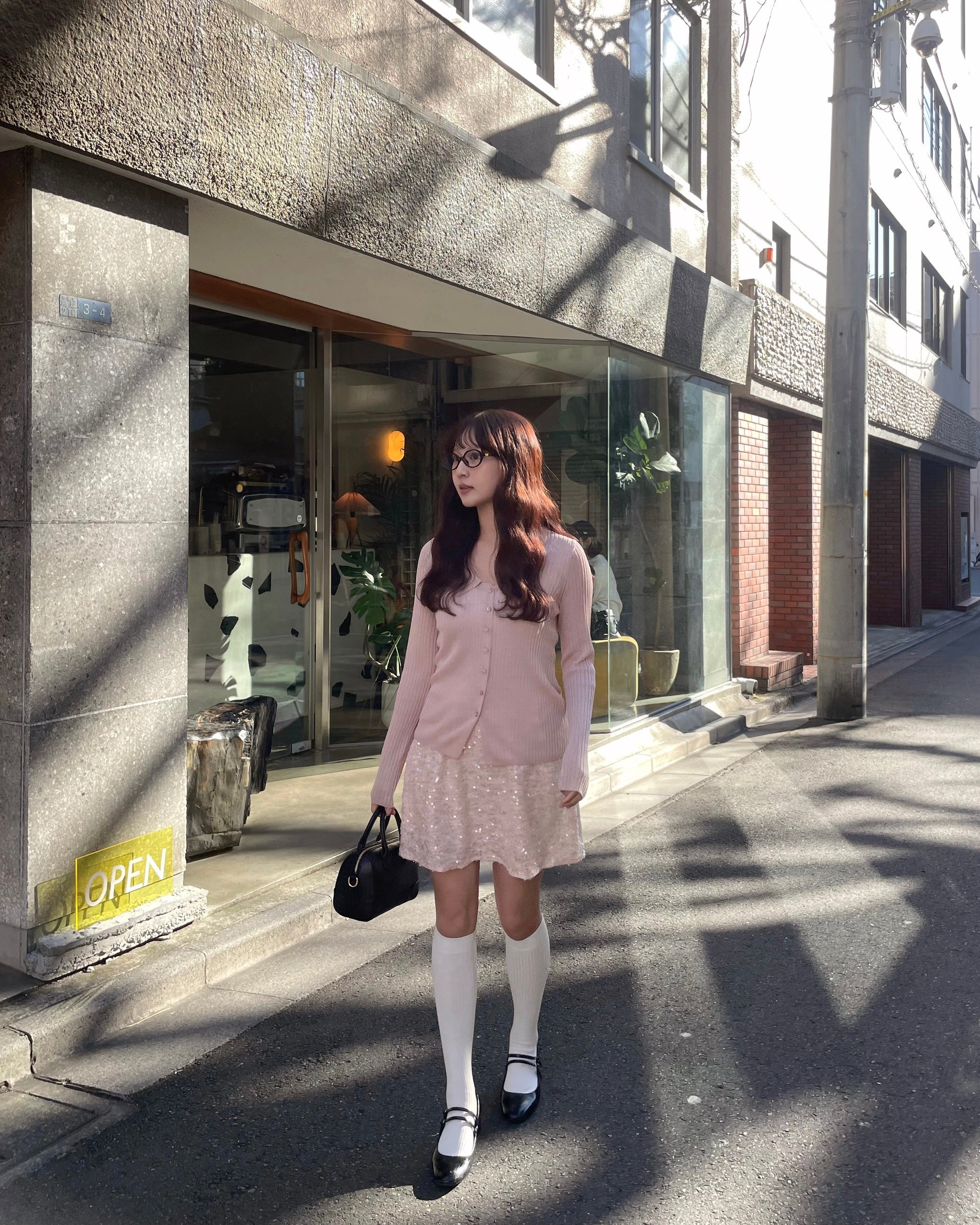 muguet uv cut polo knit PINK BEIGE