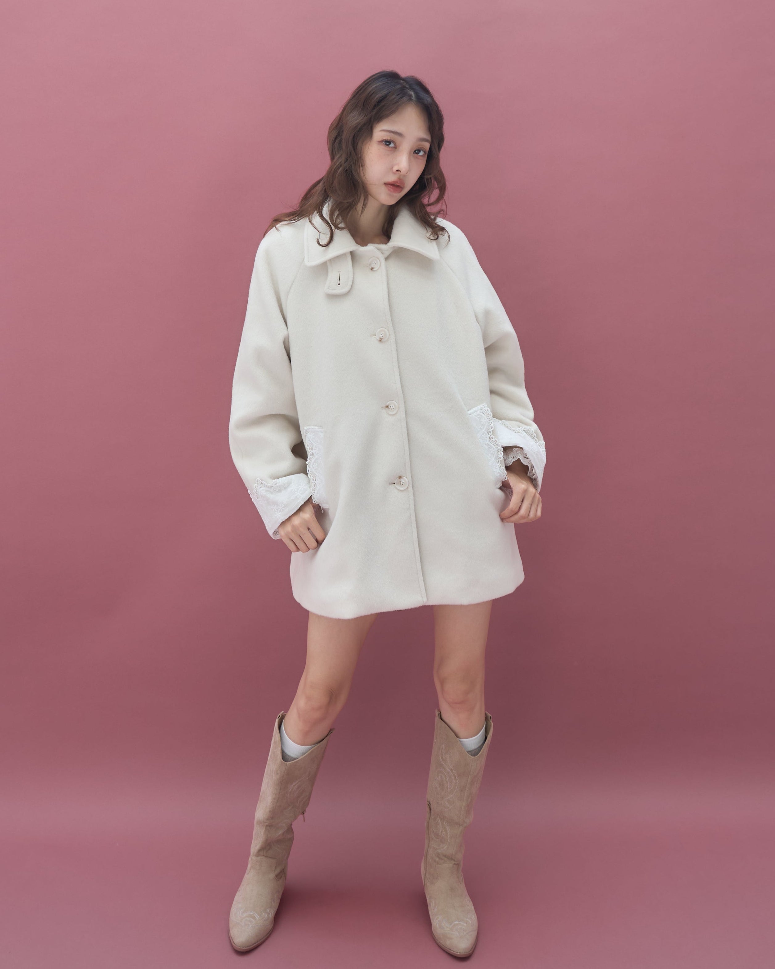 【muguet】 romantic milky midi coat romantic milky midi coat