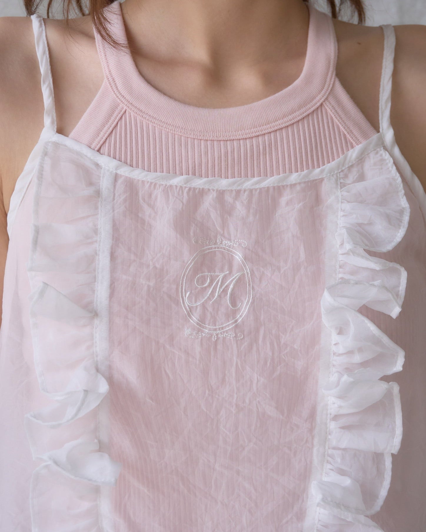 sheer frill cami tops