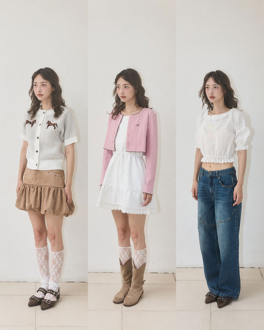 ジャケット・アウター muguet frill ribbon down jacket ivory muguet frill ribbon down jacket /pink