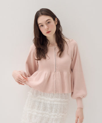 peplum zipper rib knit – muguet