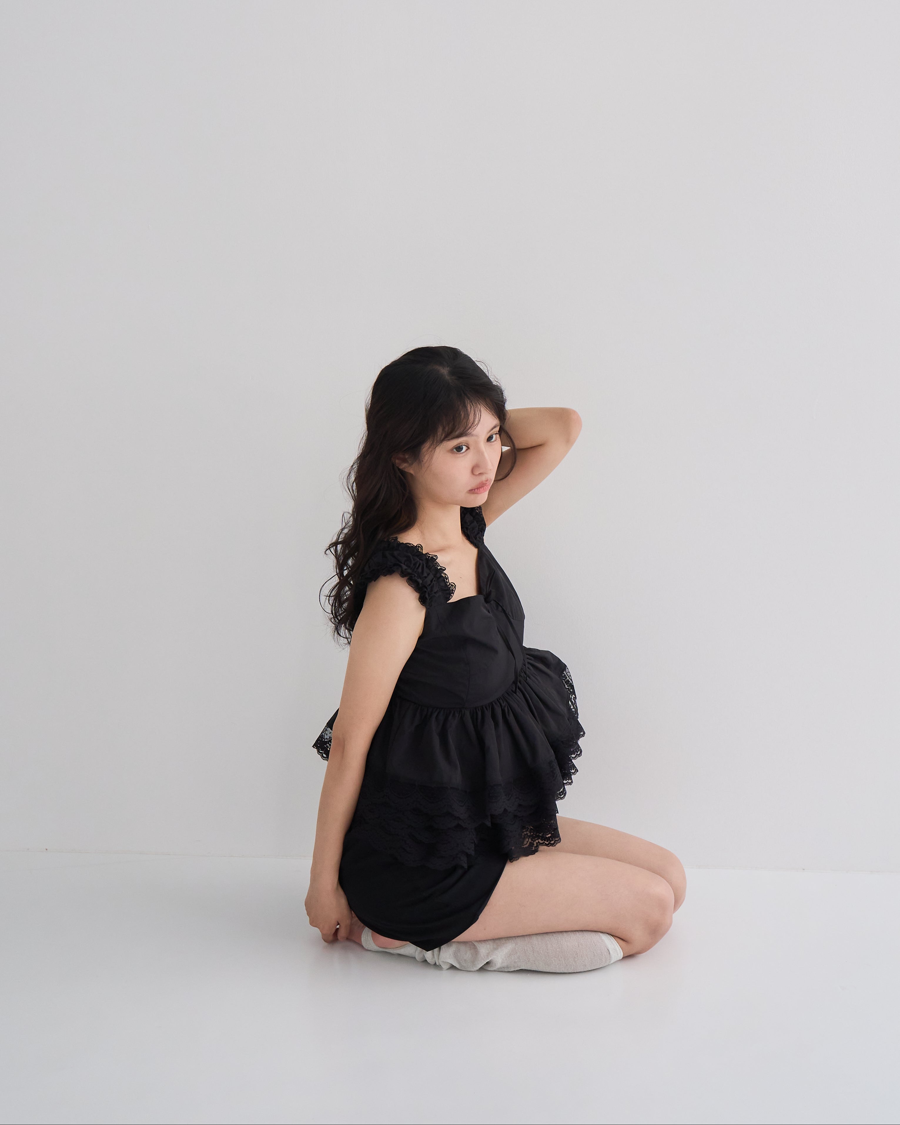 noir tutu peplum blouse(BLACK)