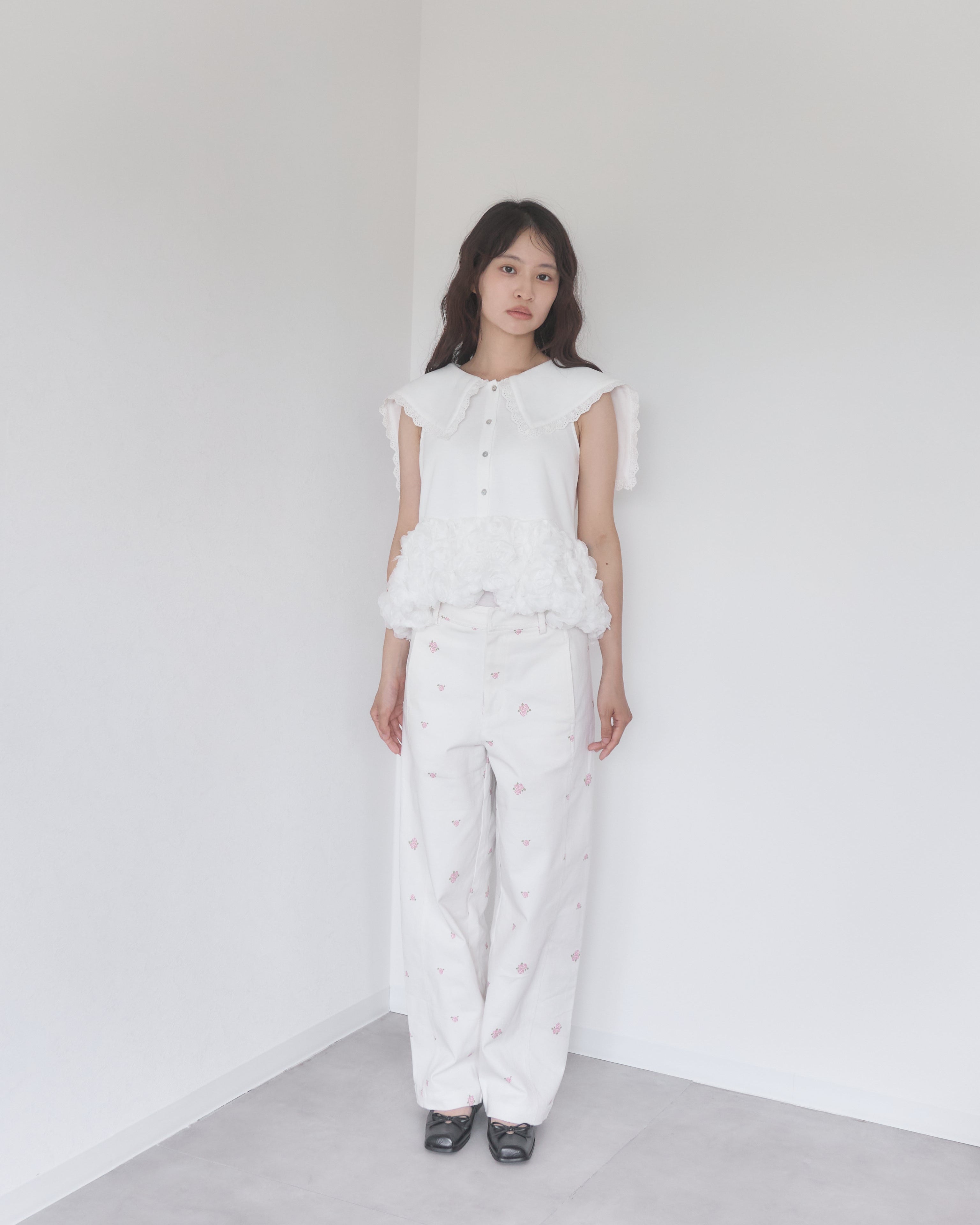 受注販売】rose pattern curve pants