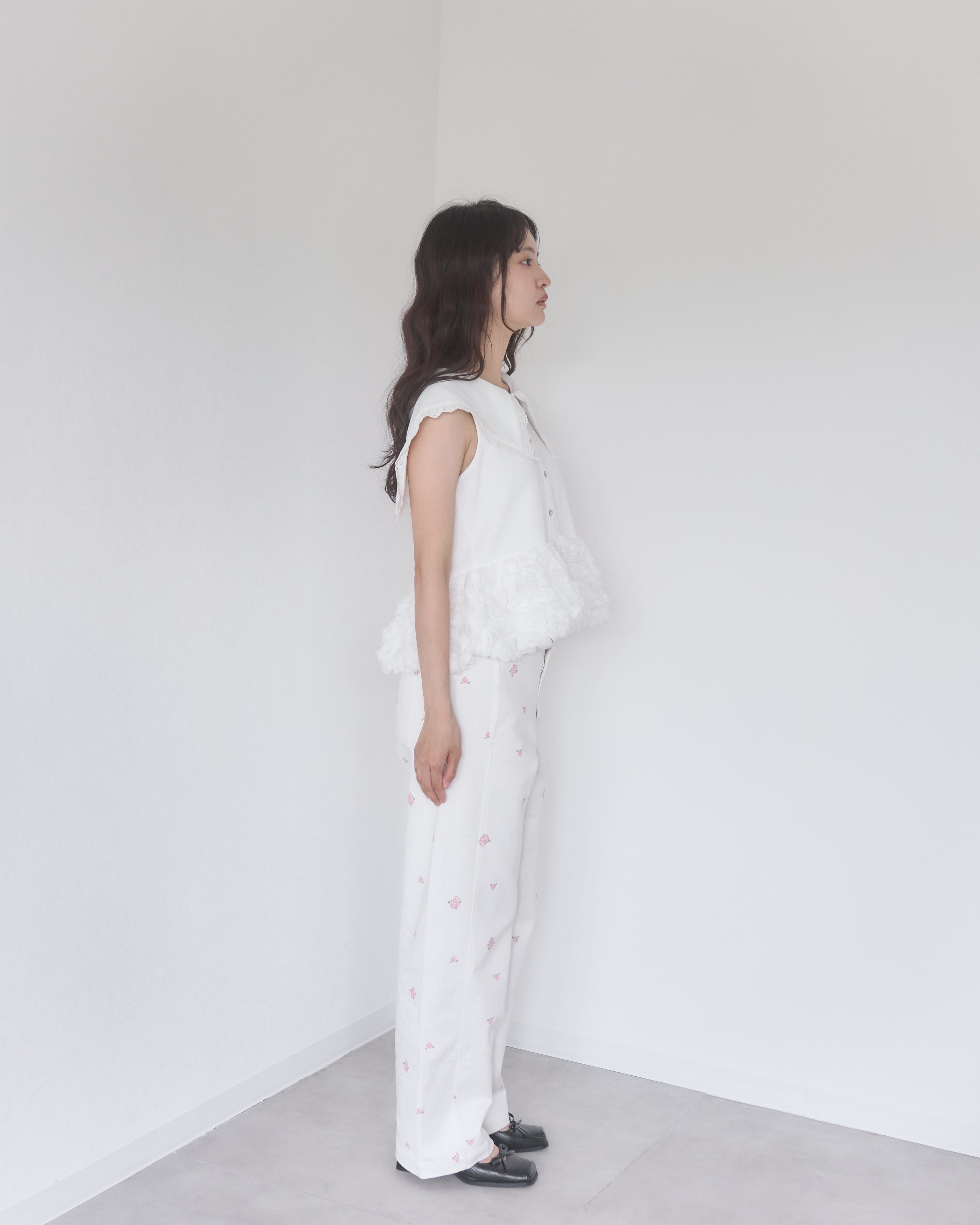 受注販売】rose pattern curve pants