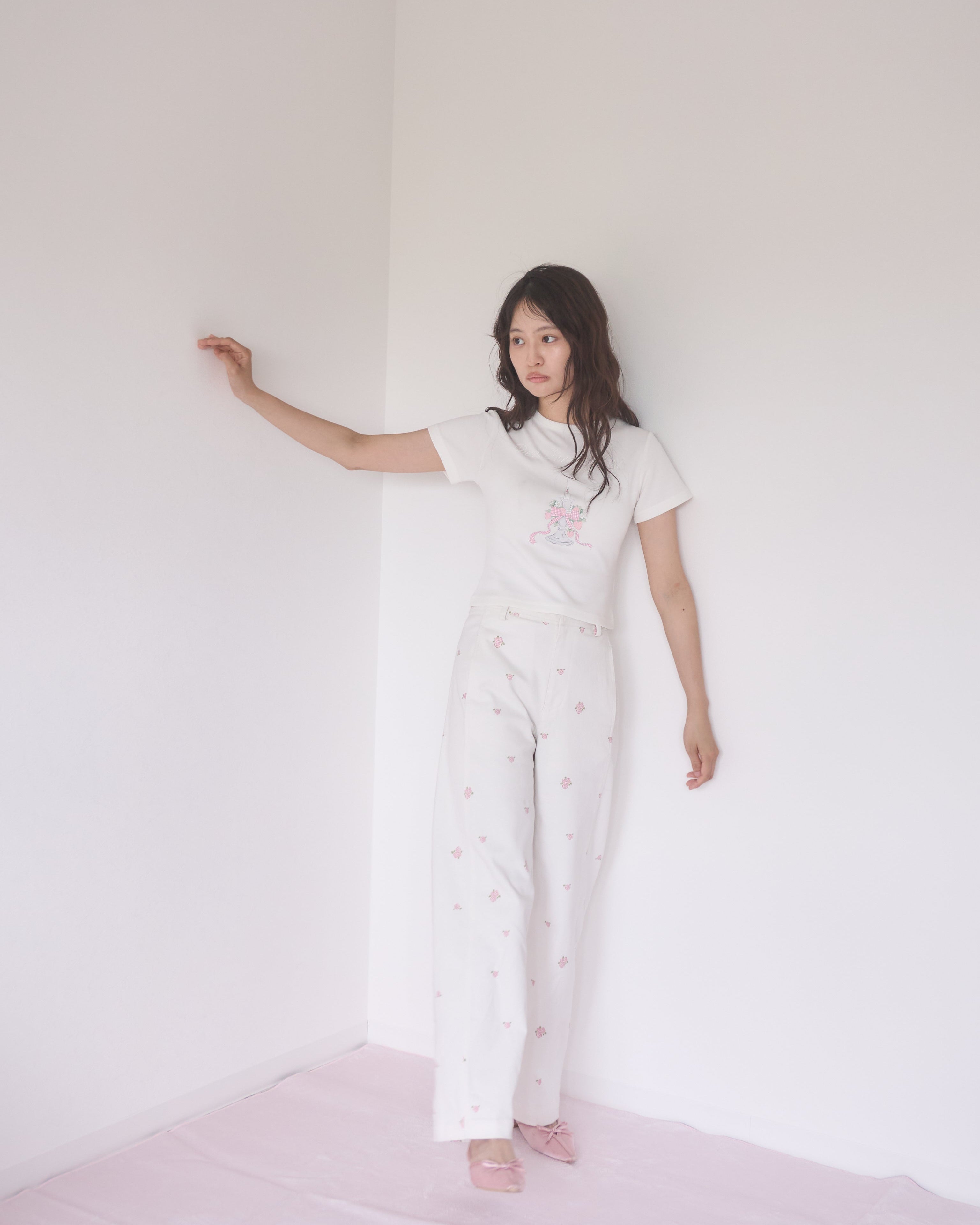 受注販売】rose pattern curve pants