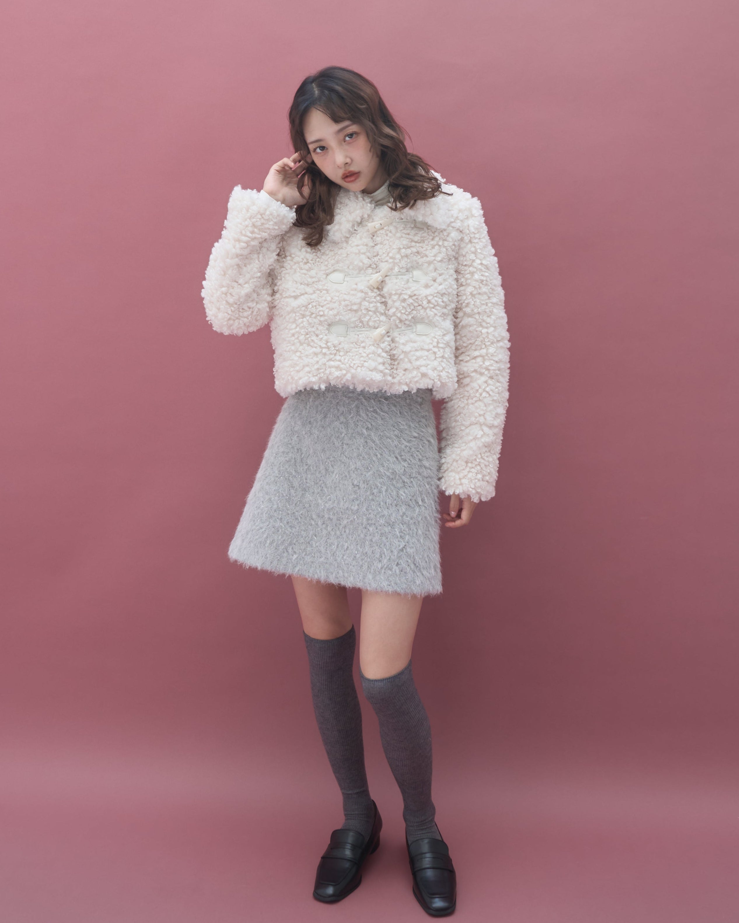 duffle short fur coat