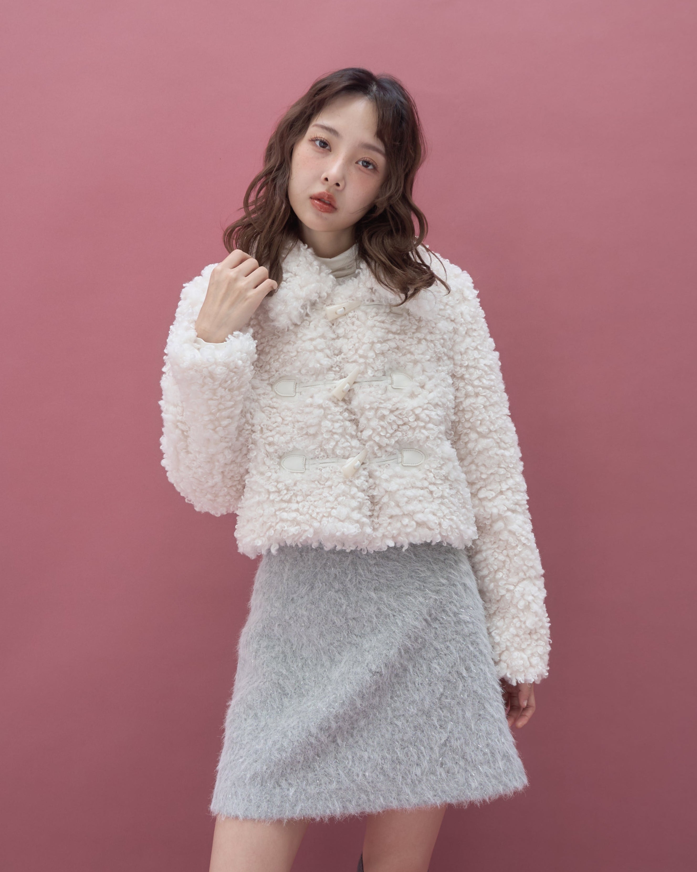 duffle short fur coat