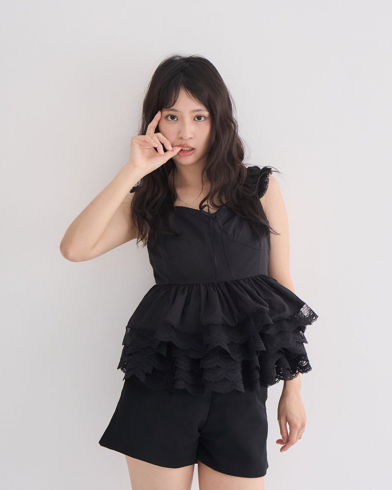 【受注販売】noir tutu peplum blouse(BLACK)