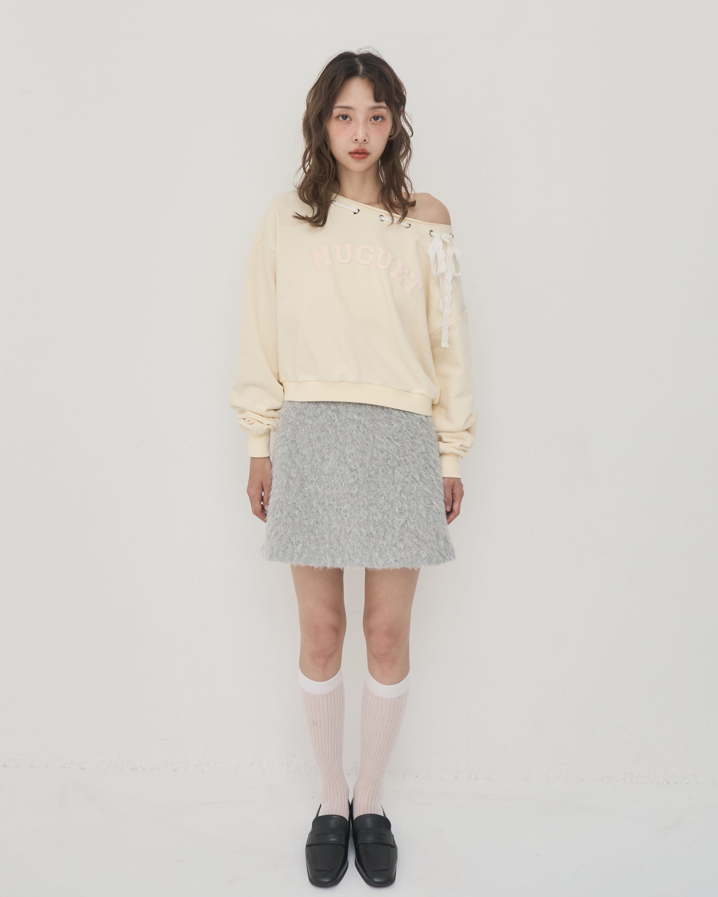 ribbon one shoulder sweat