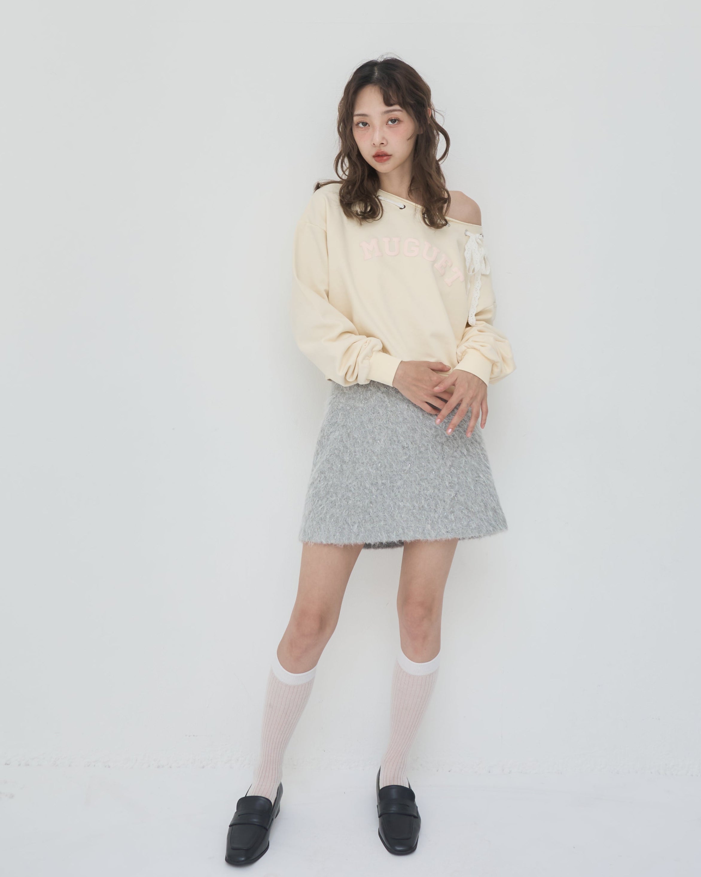 エムミーエメ Light shaggy check mini skirt SALE】【Pre Order