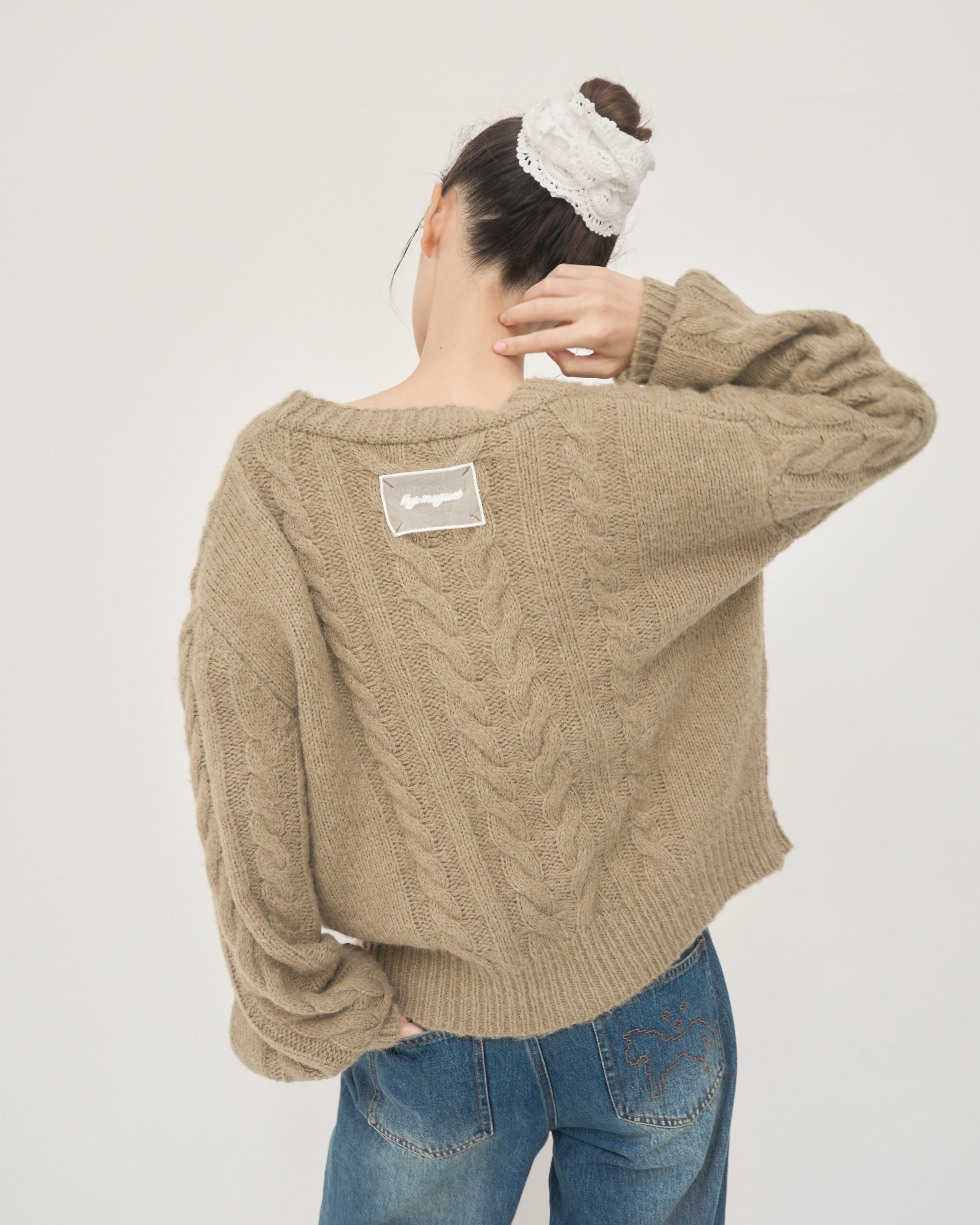 countryside cable knit cardigan