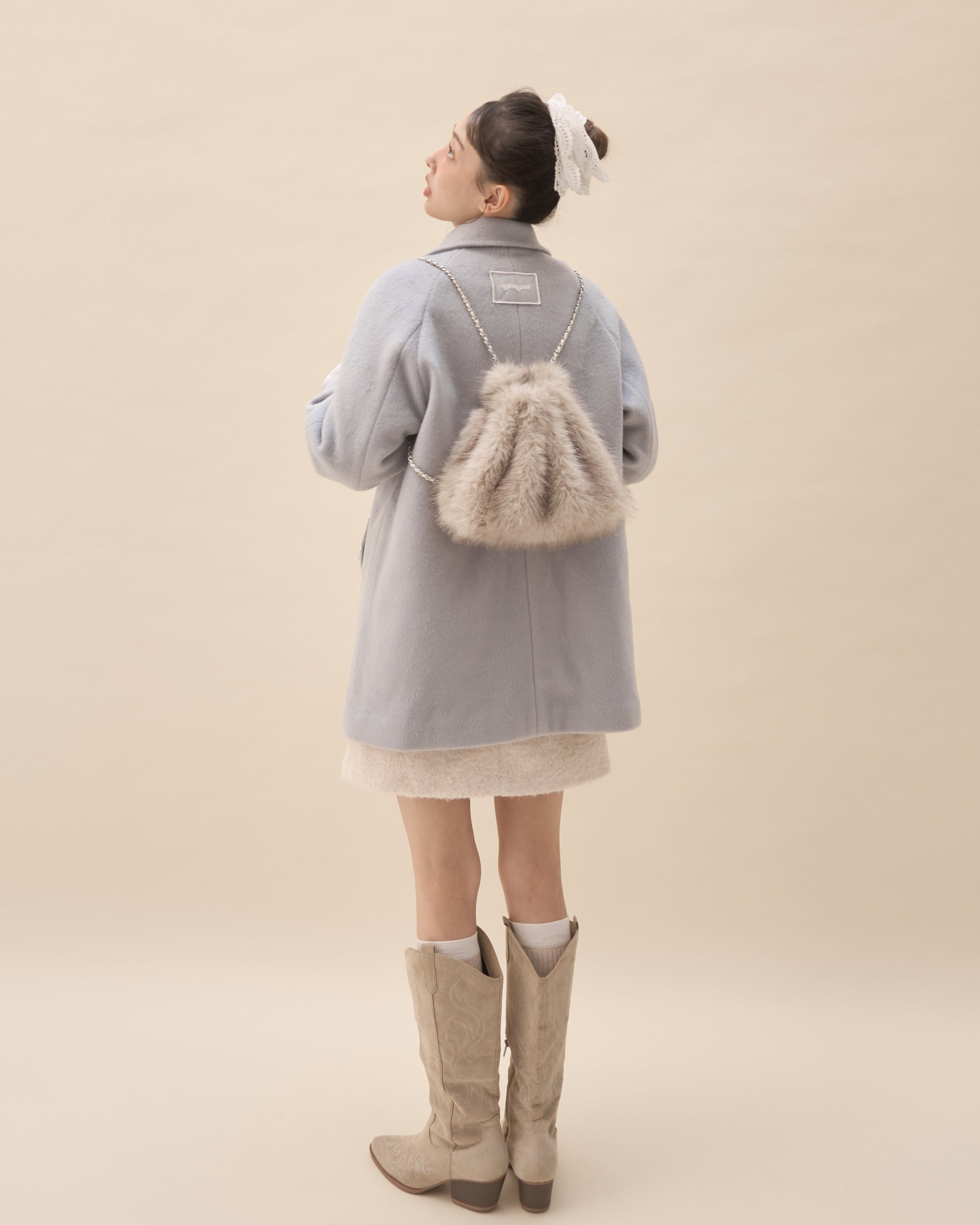 romantic milky midi coat