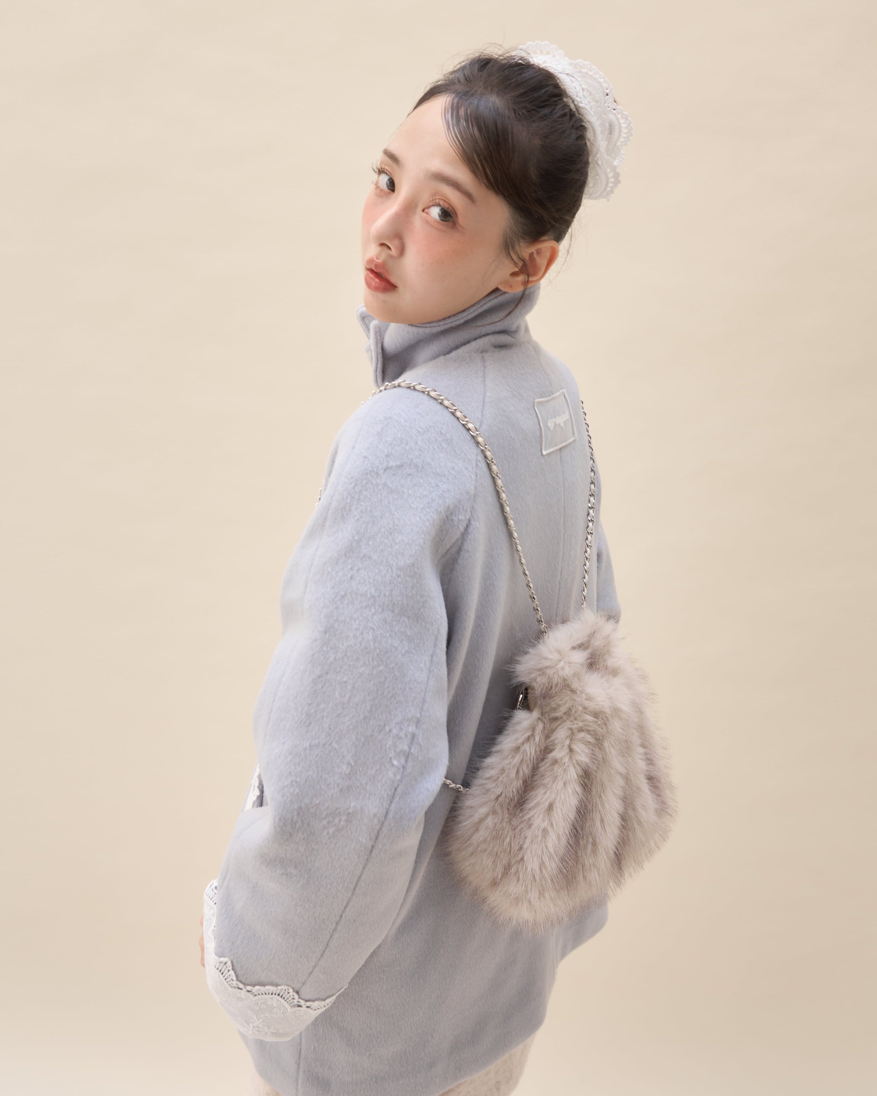 romantic milky midi coat