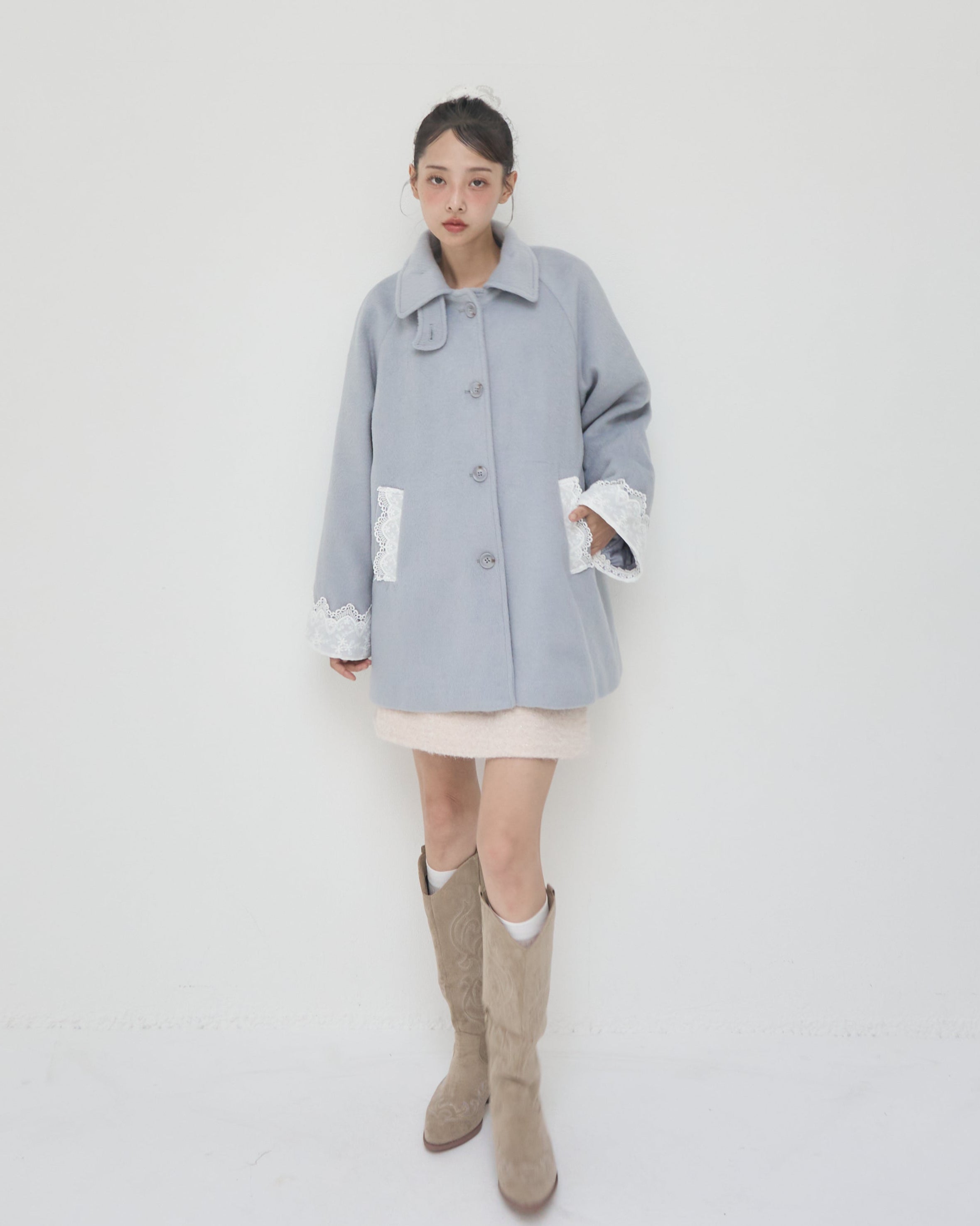 romantic milky midi coat