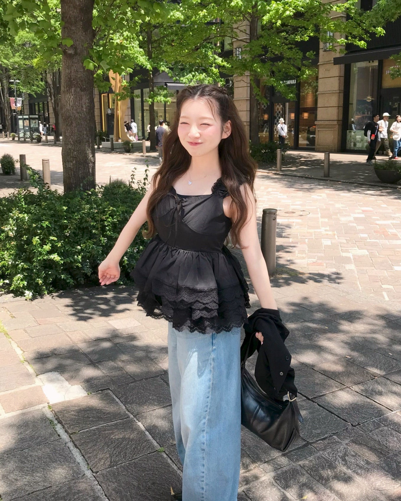 noir tutu peplum blouse(BLACK)