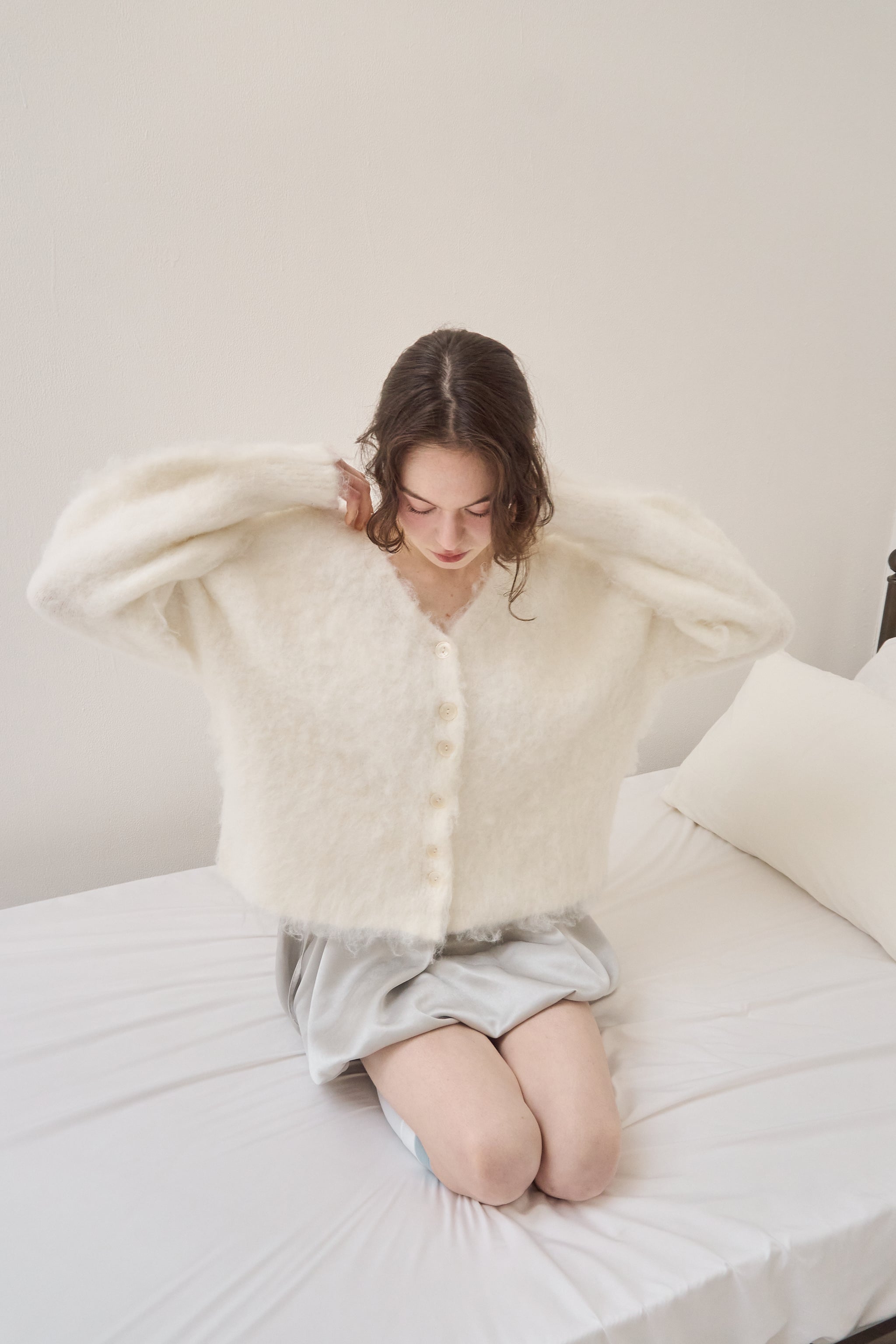 muguet cotton candy loose knit cardigan