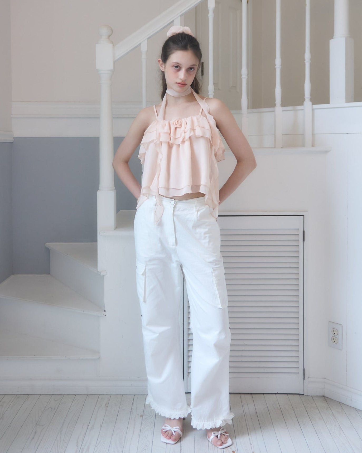 パンツ muguet side tuck long pants side tuck long pants
