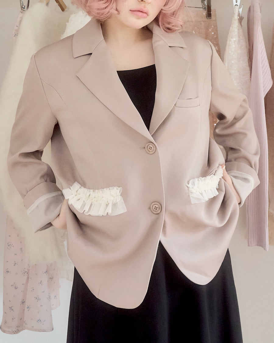 muguet rose midi trench coat】DARK BEIGE