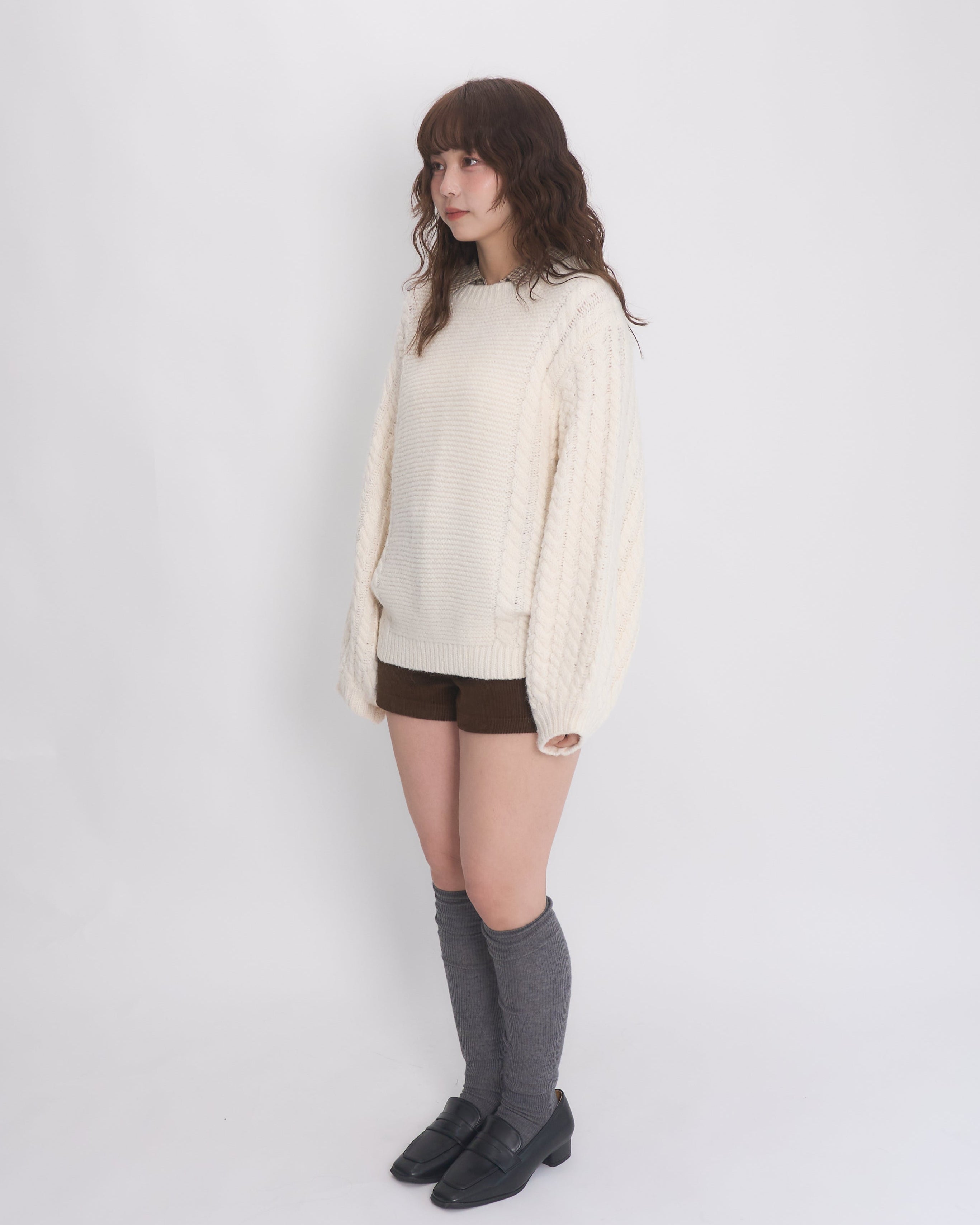 muguet cable over knit アイボリー muguet（ミュゲ）の「cable prima knit（ニット/セーター）」 - WEAR