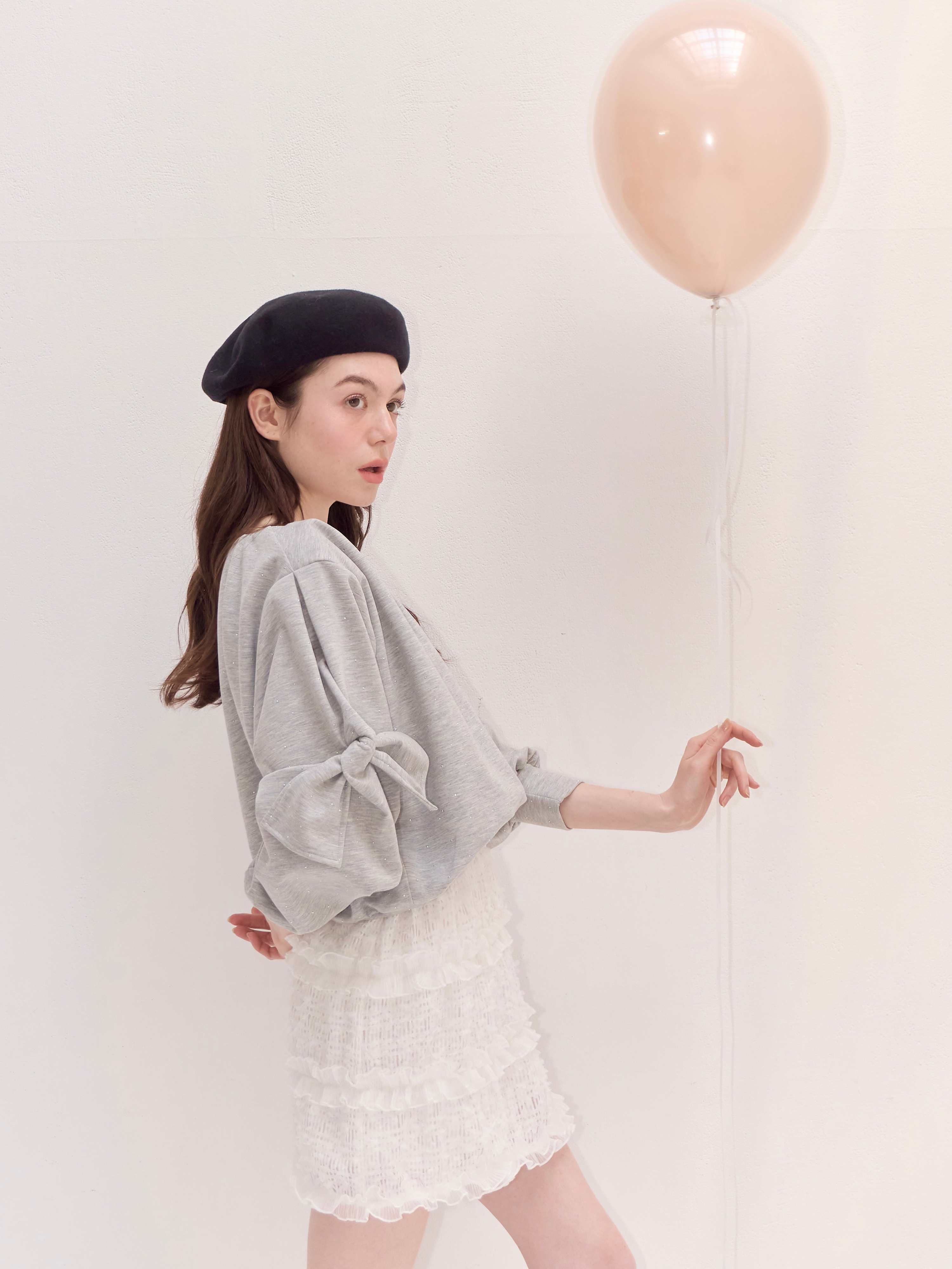 トップス [muguet]bijou ribbon sweat muguet bijou ribbon sweat 〈IVORY〉