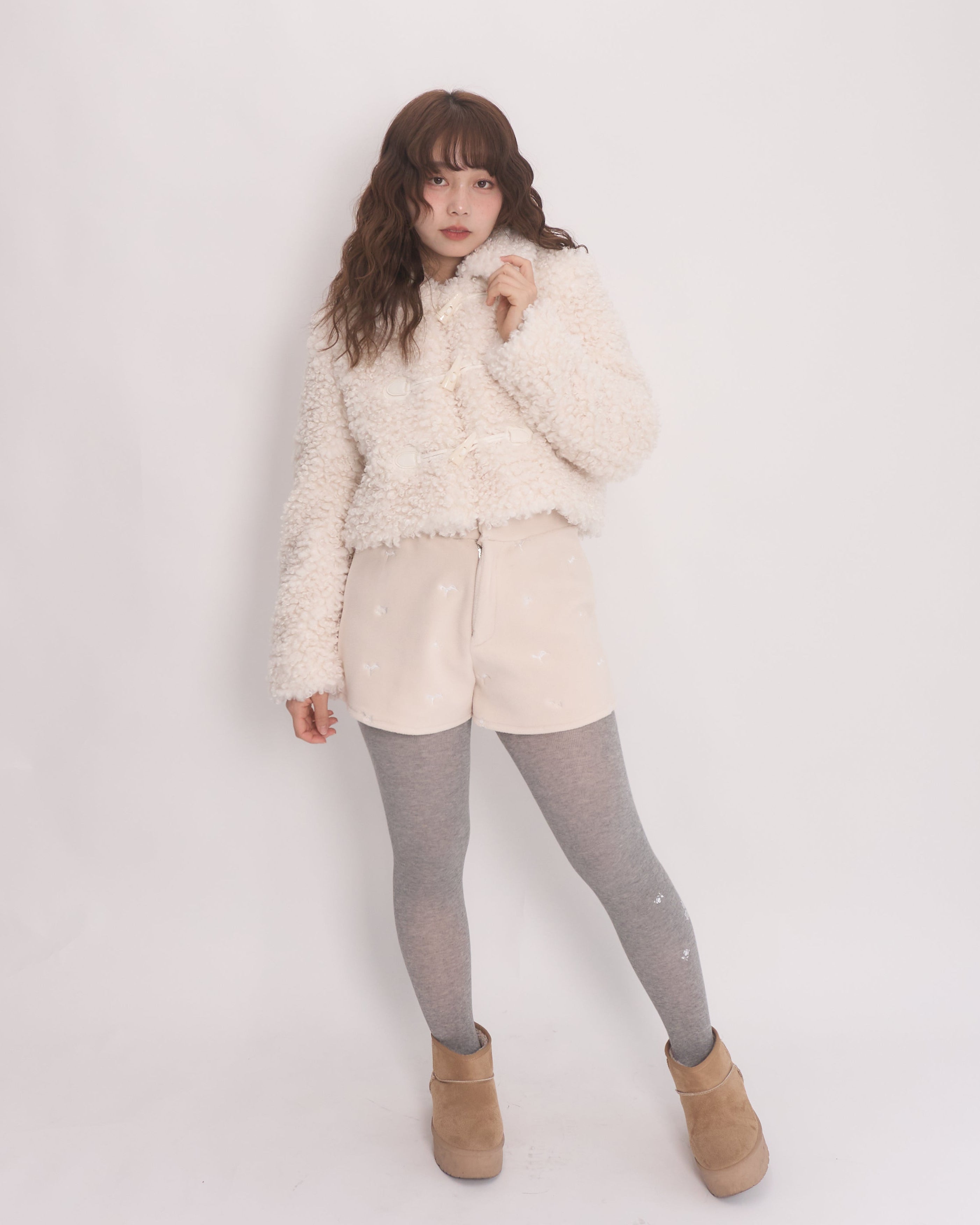 duffle short fur coat