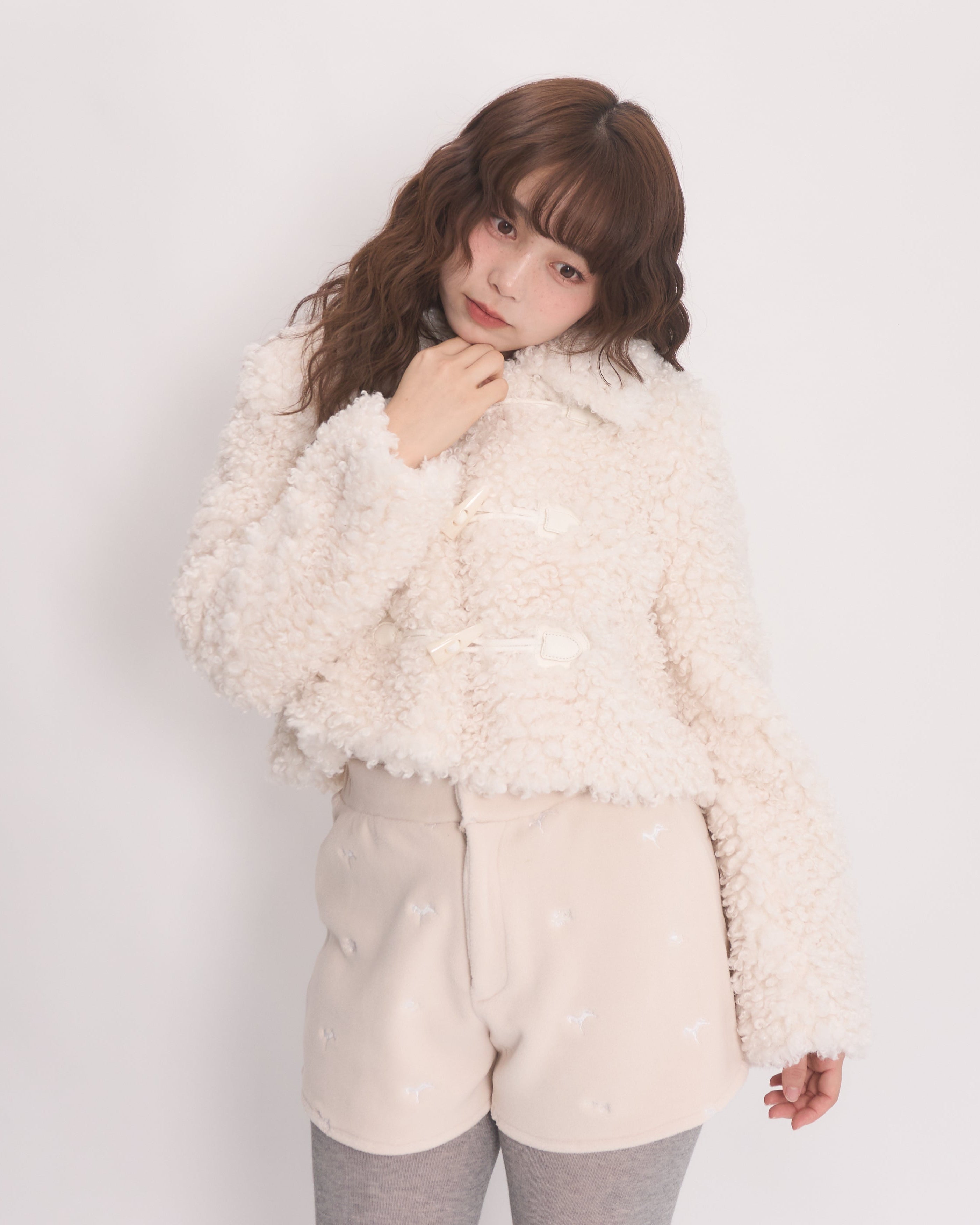 duffle short fur coat