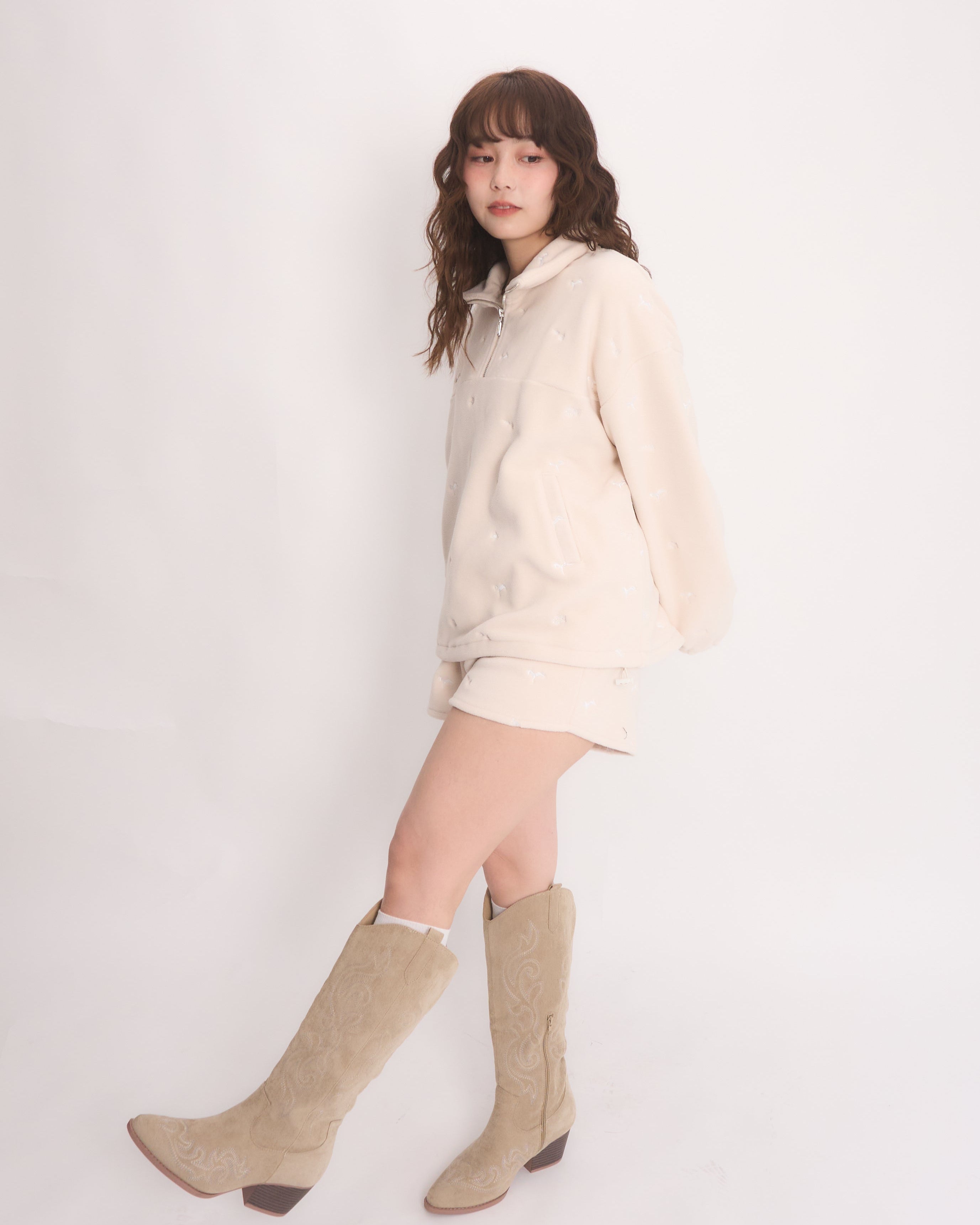 muguet embroidered boa blouson ミュゲ embroidered boa blouson