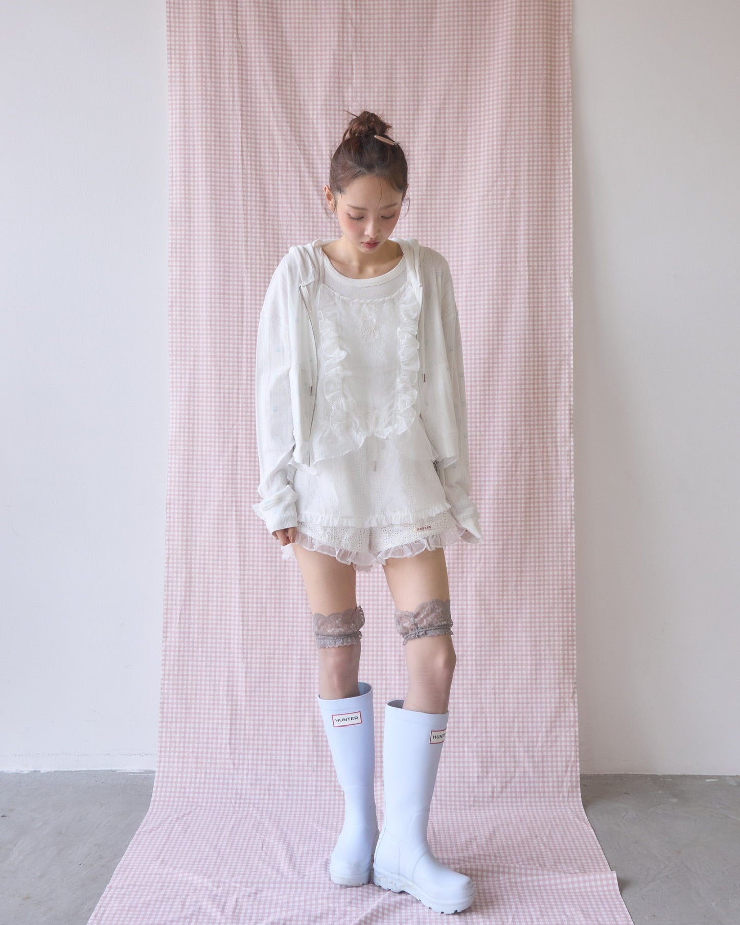 sheer frill cami tops