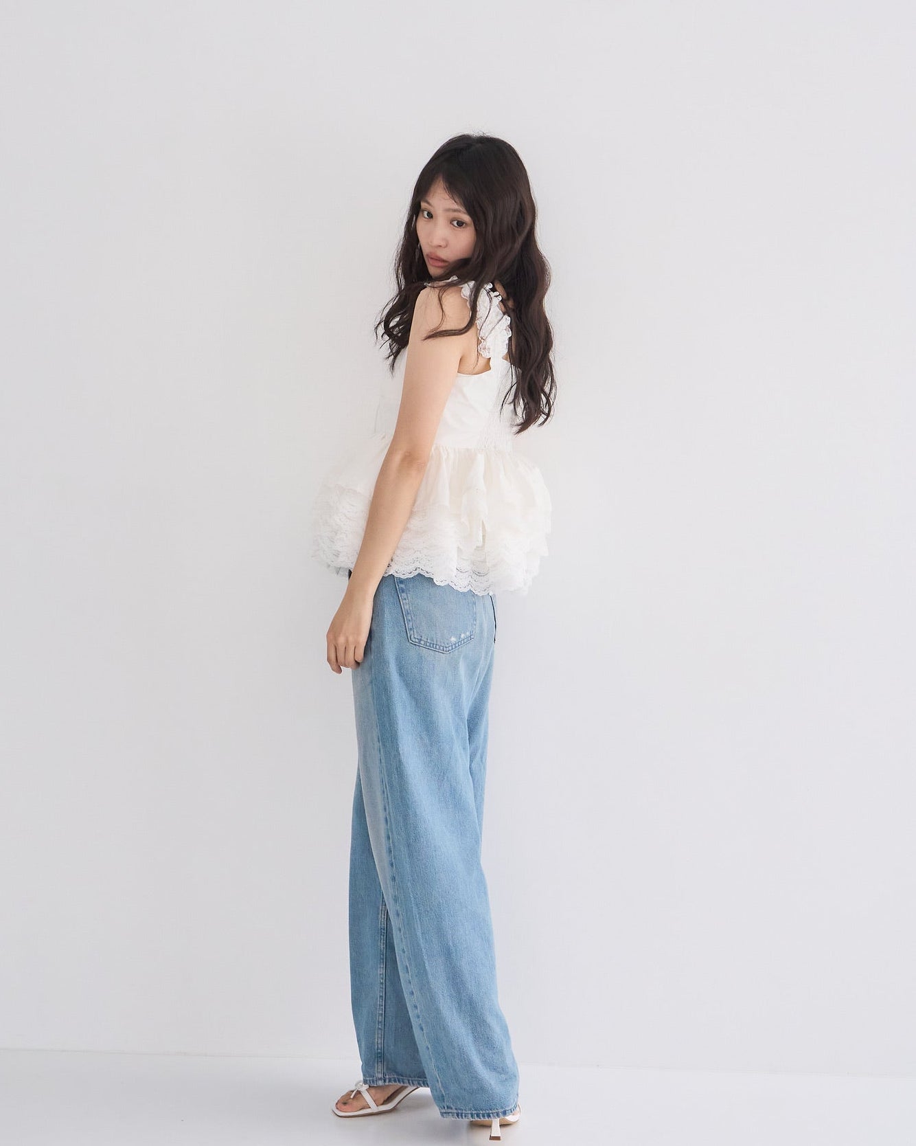 noir tutu peplum blouse (WHITE)