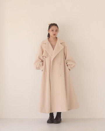 stand collar long coat – muguet