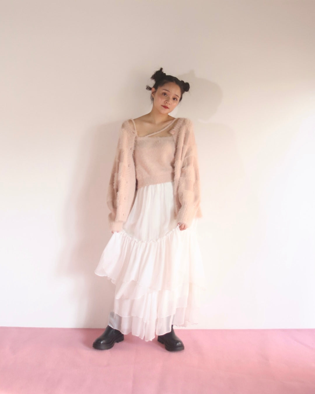 muguet shaggy knit ensemble - トップス