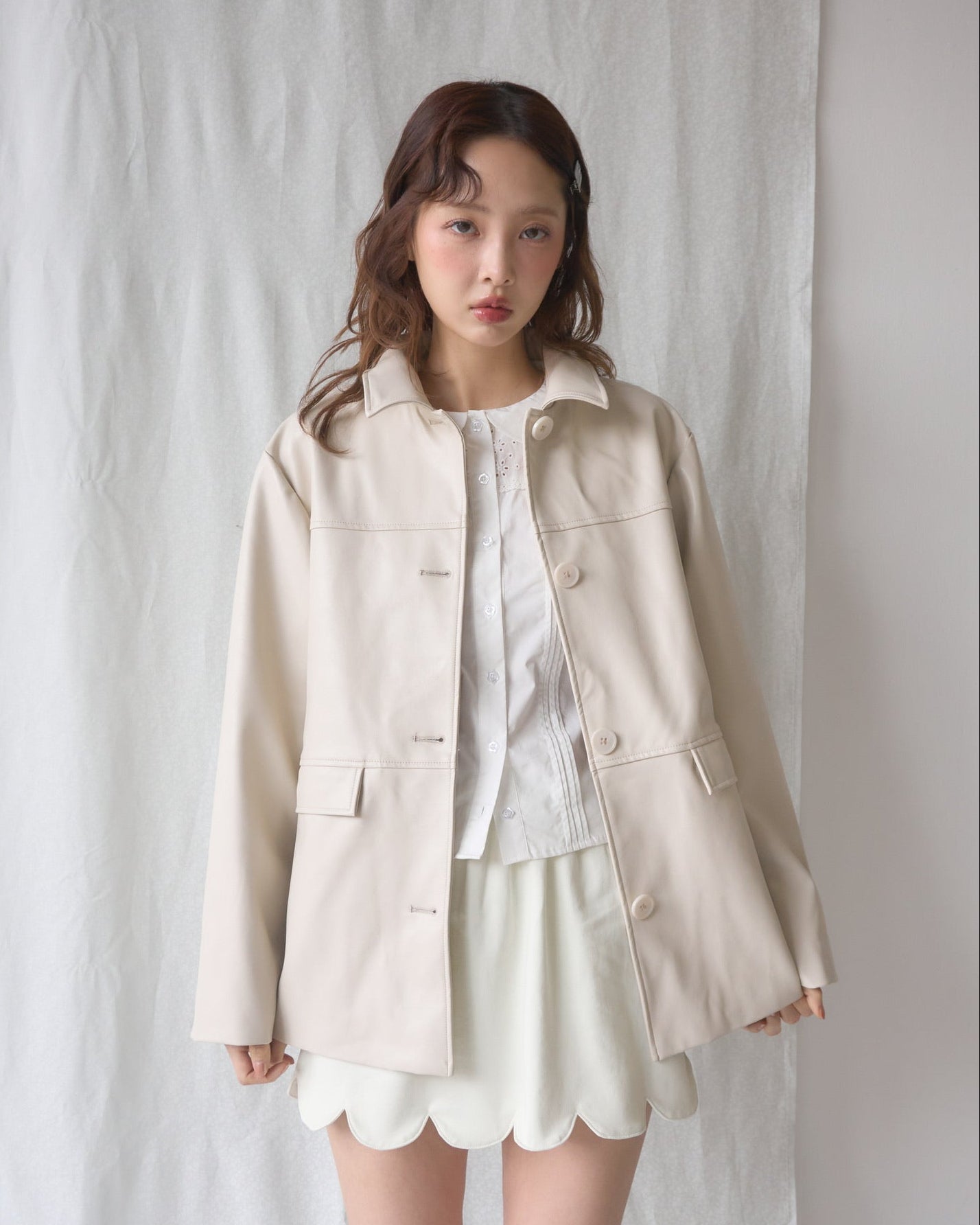 Restock】french collar leather jacket
