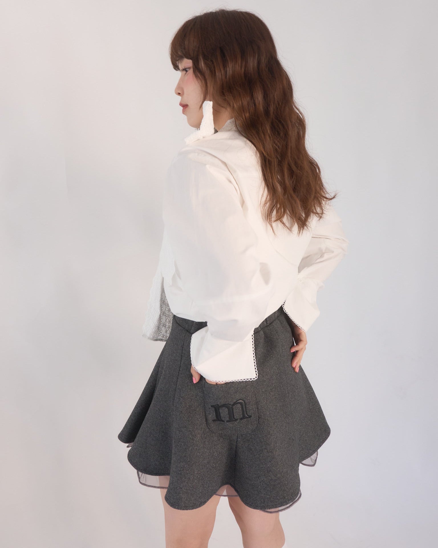soft felt mini skirt