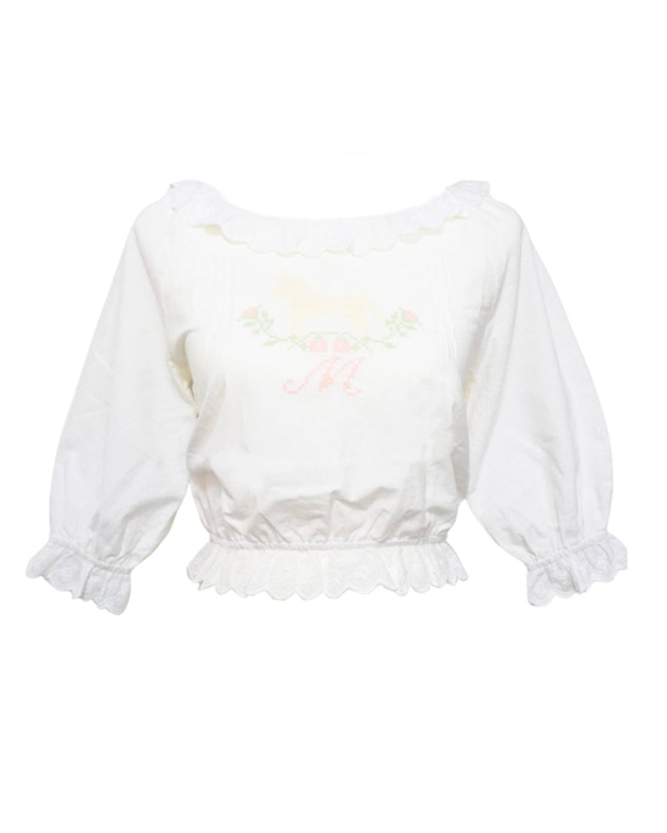 【25F/W pre order】country lace blouse