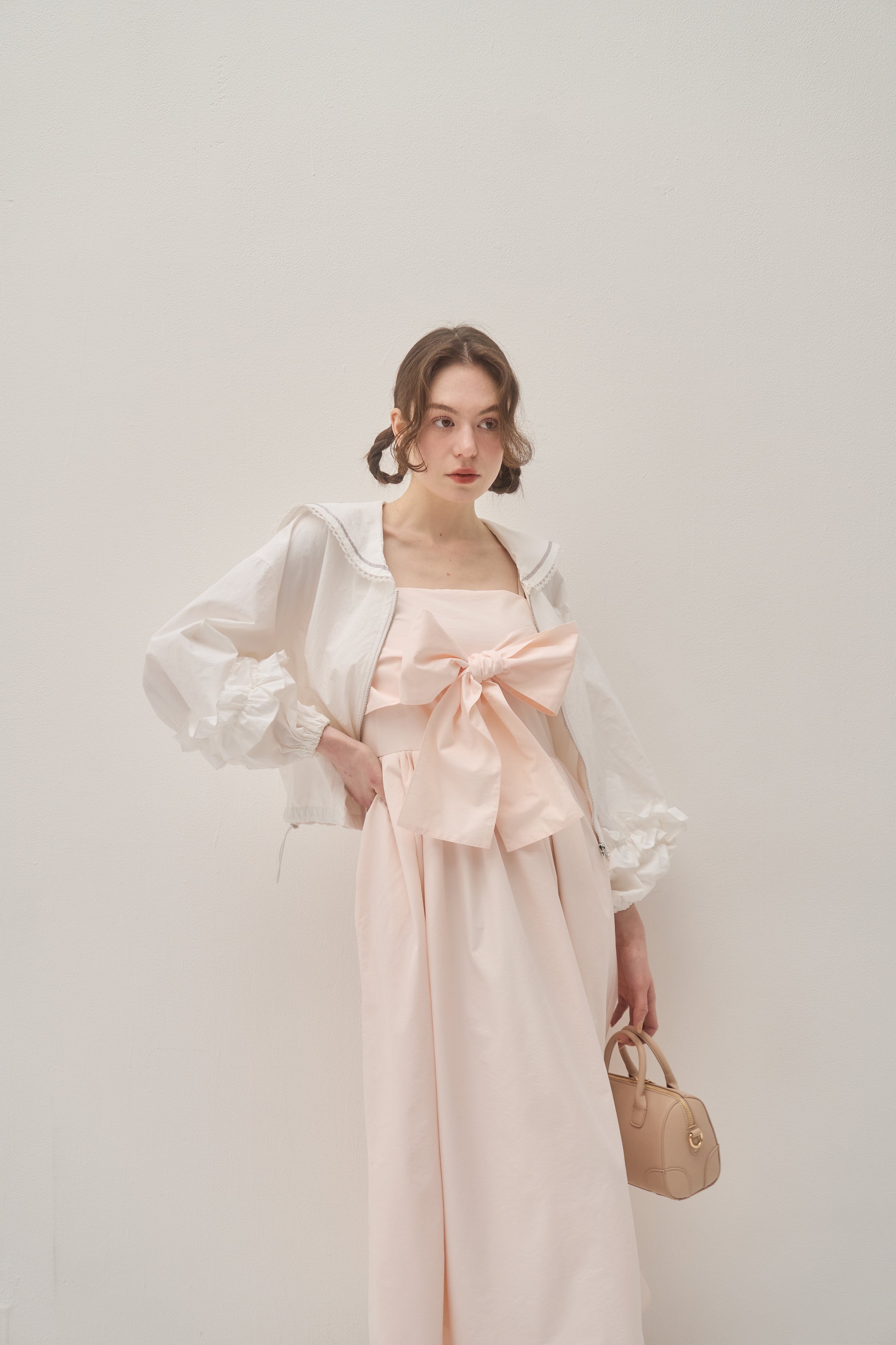 ジャケット・アウター muguet frill sailor collar blouson muguet frill sailor collar blouson White