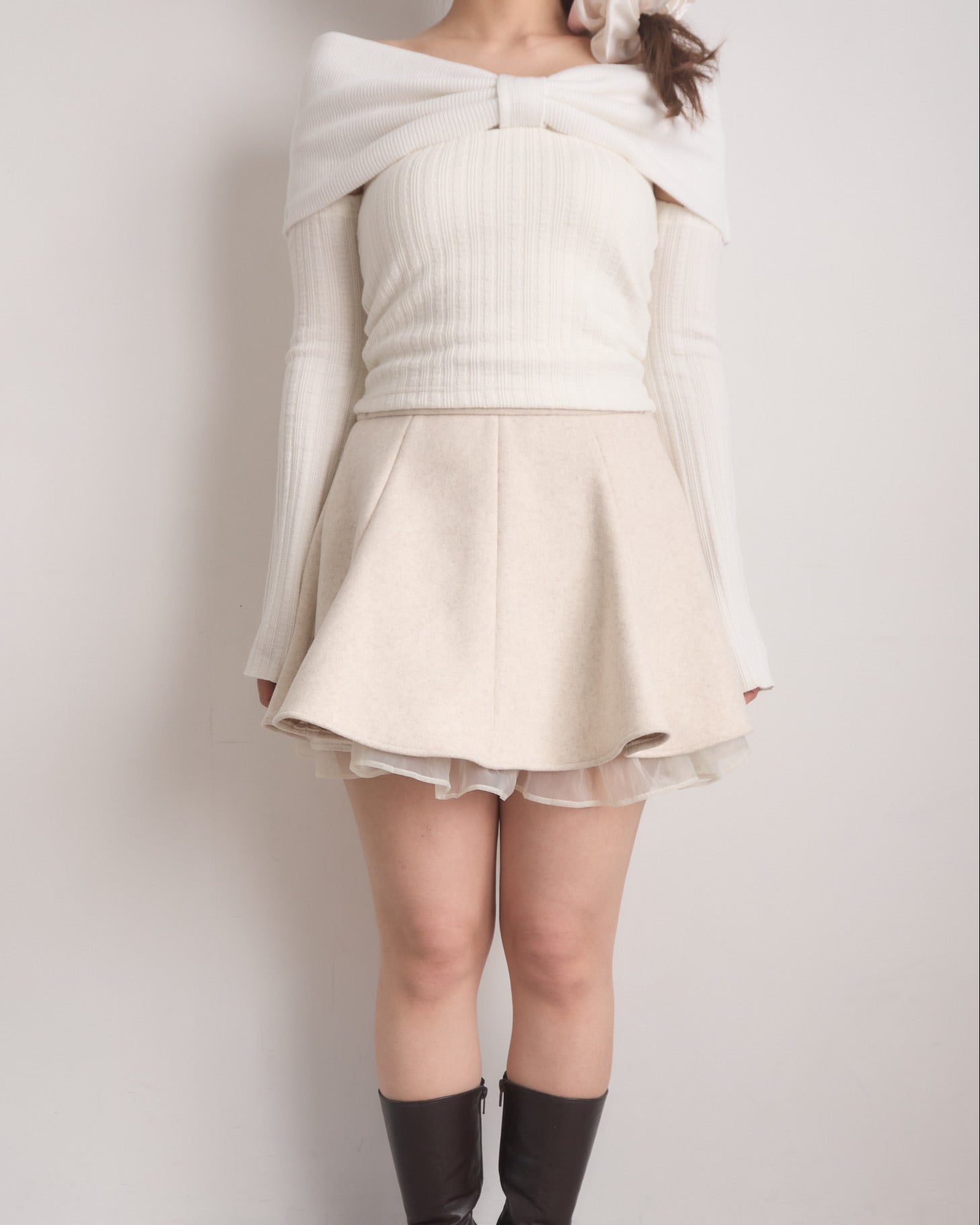 soft felt mini skirt