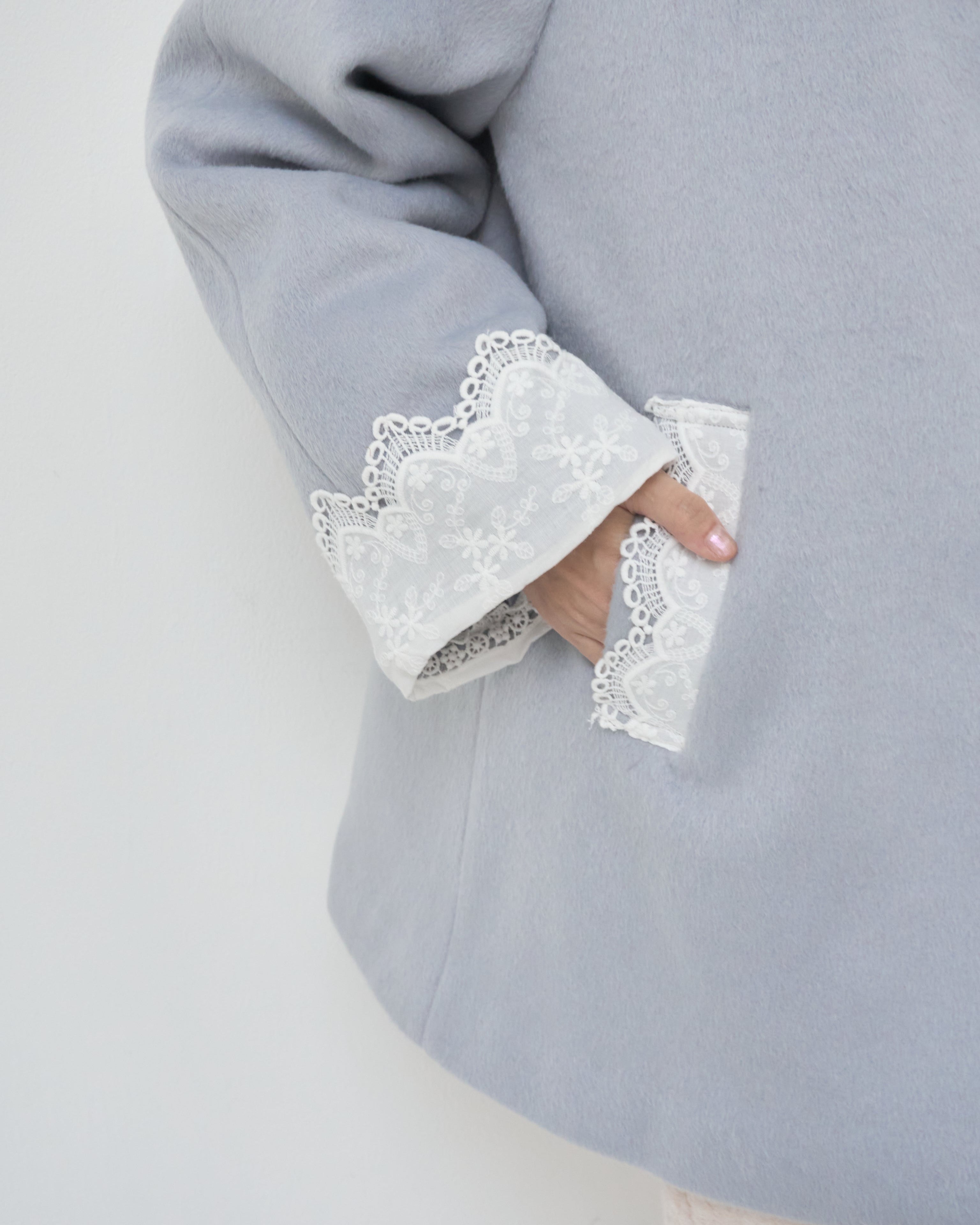 romantic milky midi coat