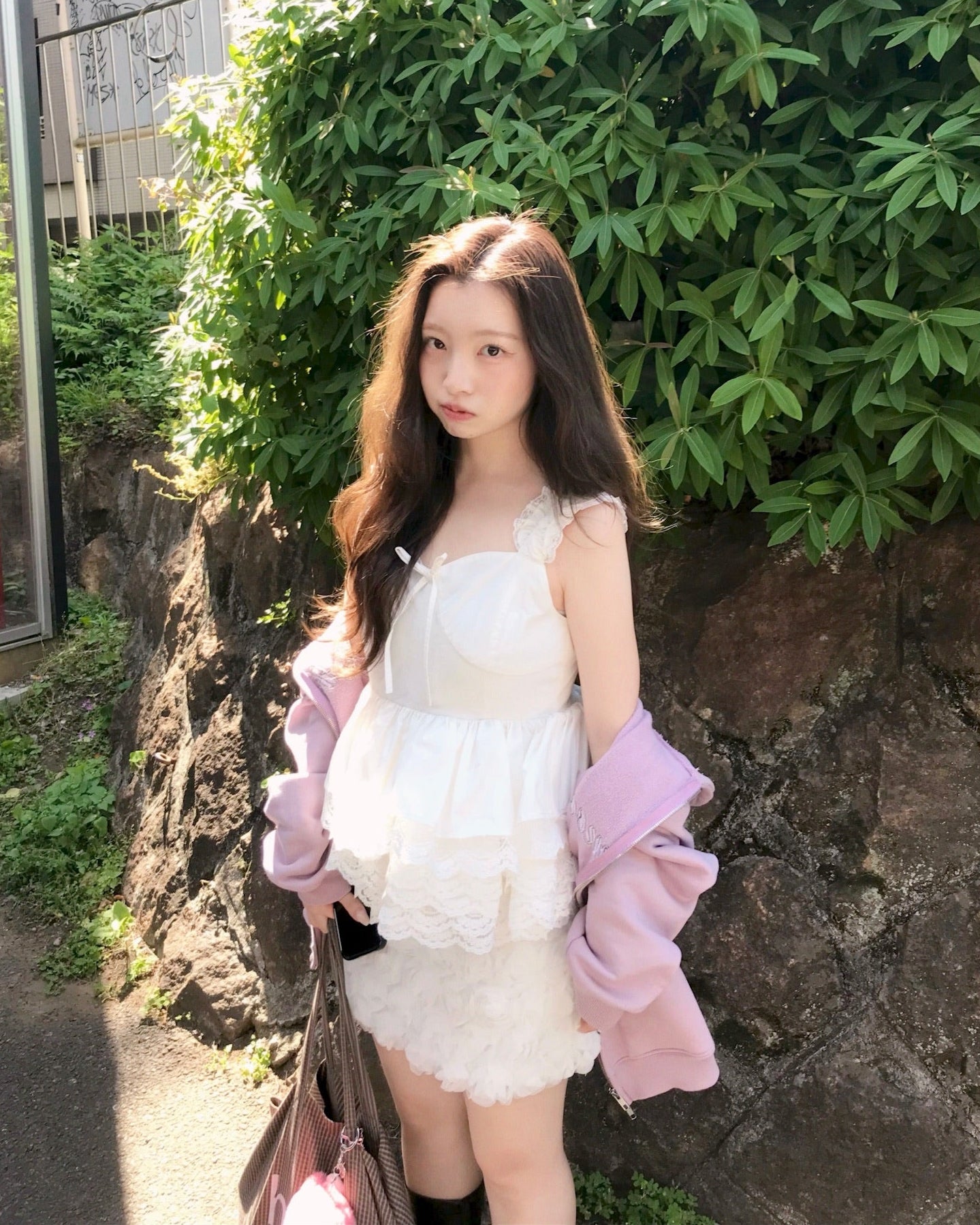 Muguetミュゲnoir tutu peplum blouse (WHITE) noir tutu peplum blouse (WHITE)