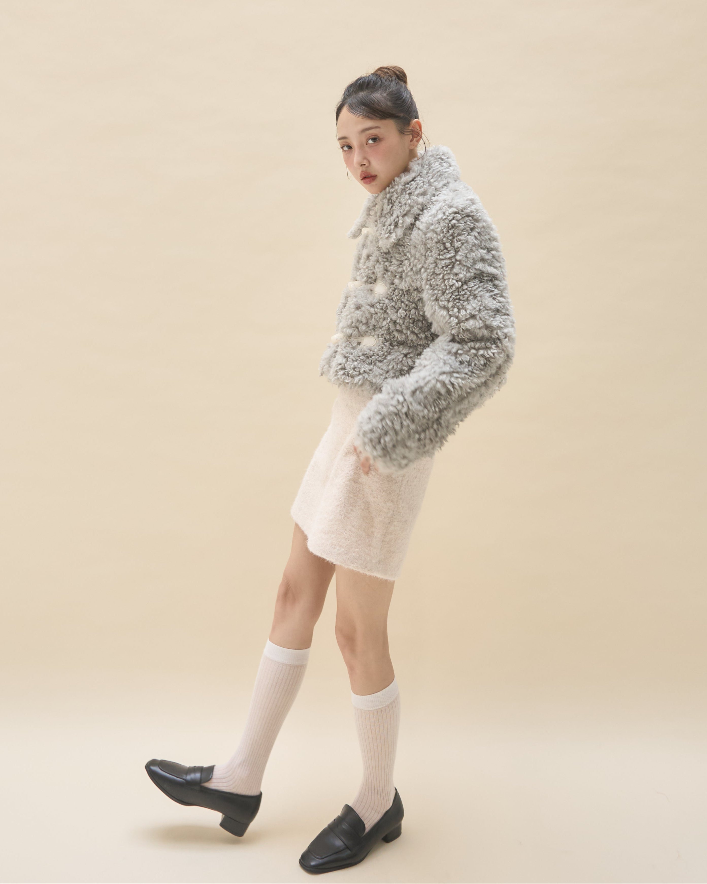 duffle short fur coat