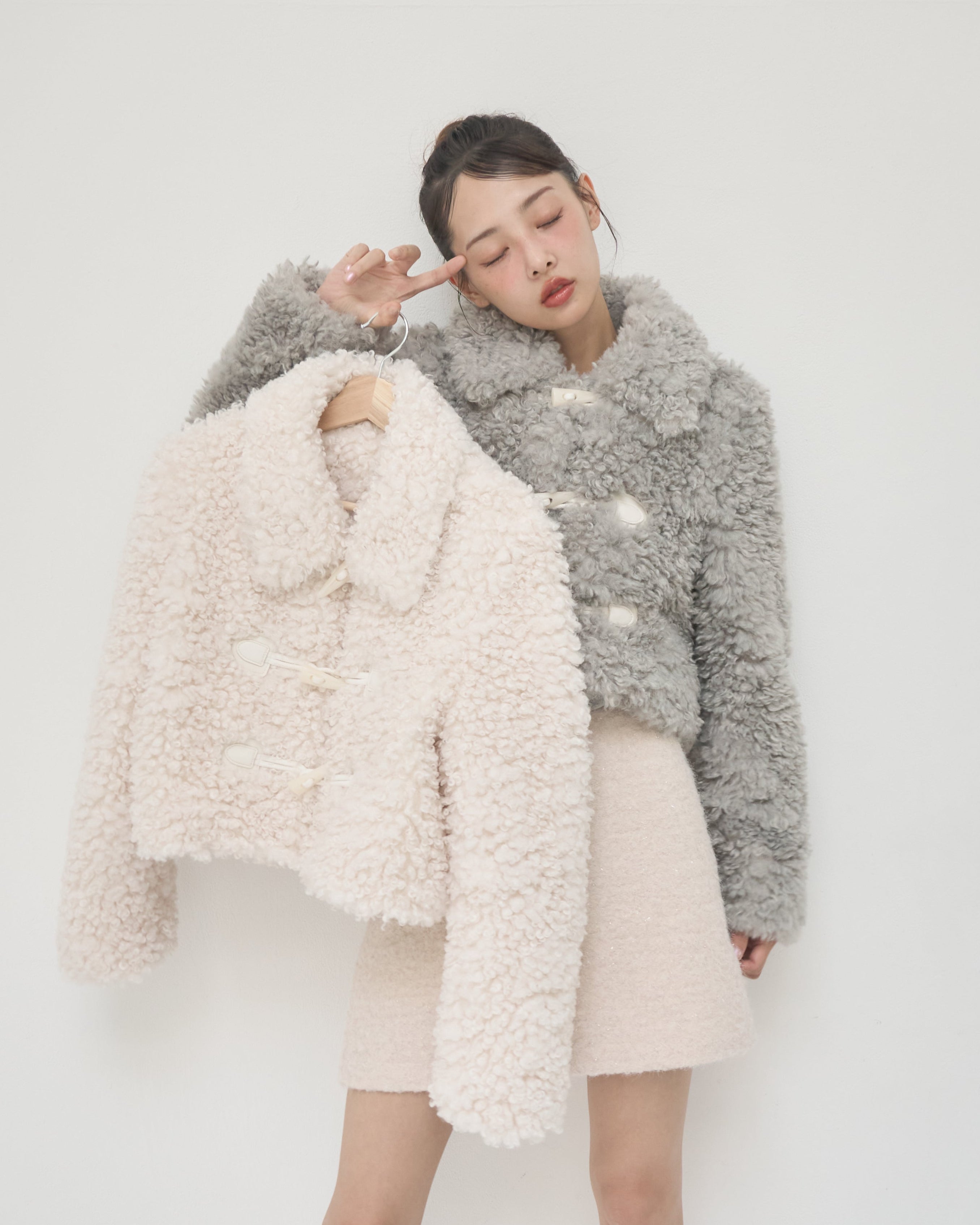 duffle short fur coat