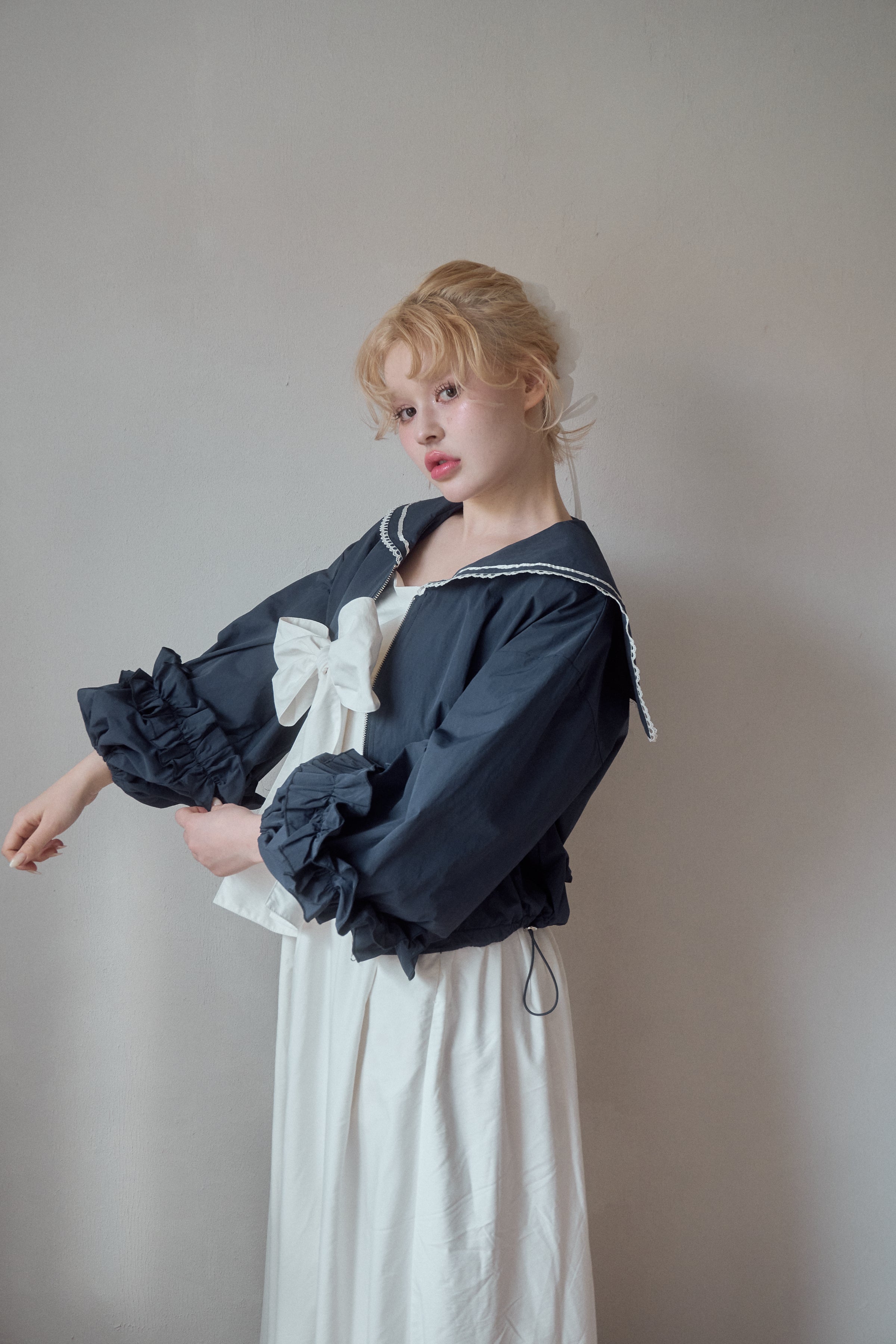 muguet frill sailor collar blouson