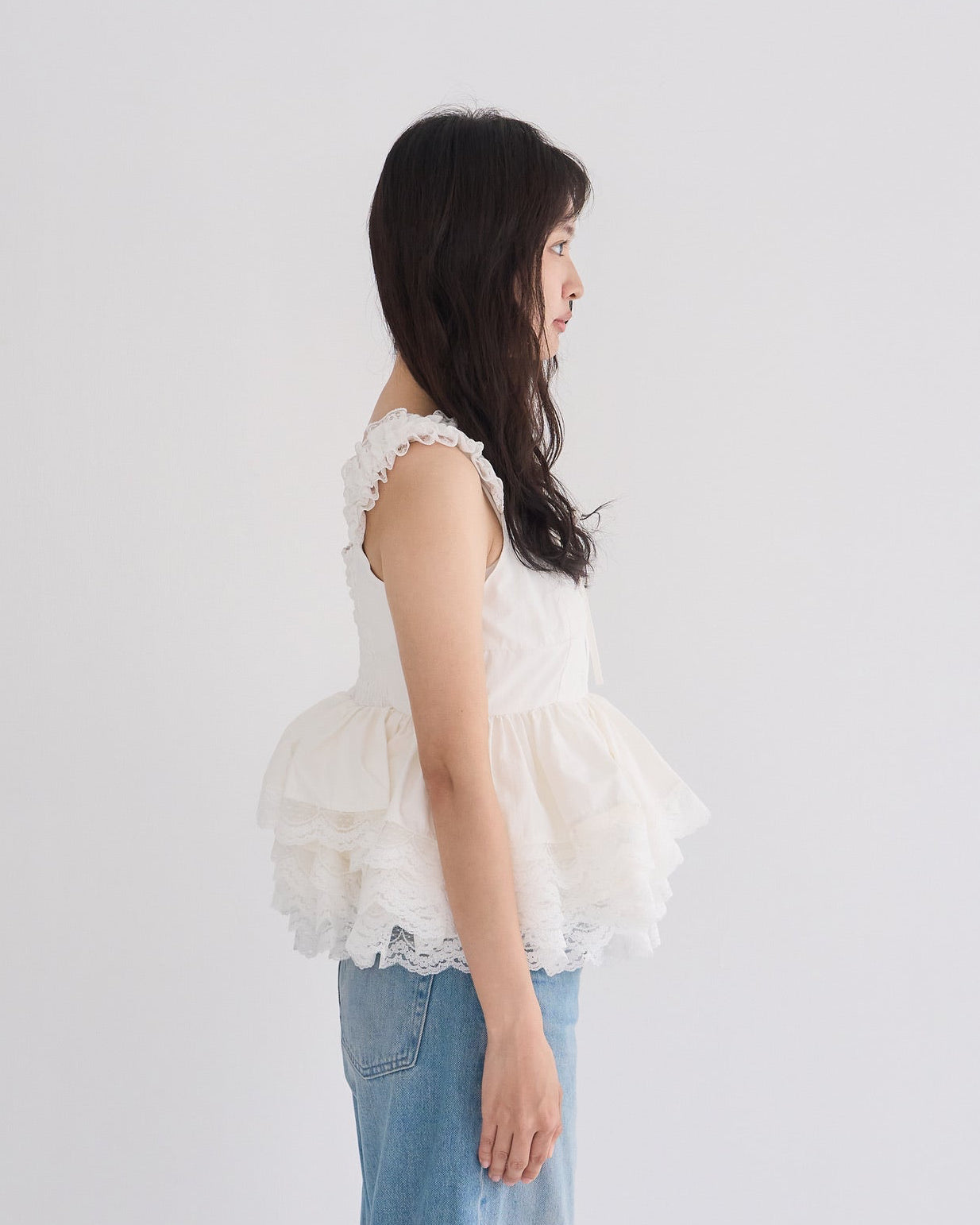 トップス muguet noir tutu peplum blouse (WHITE) noir tutu peplum blouse (WHITE)
