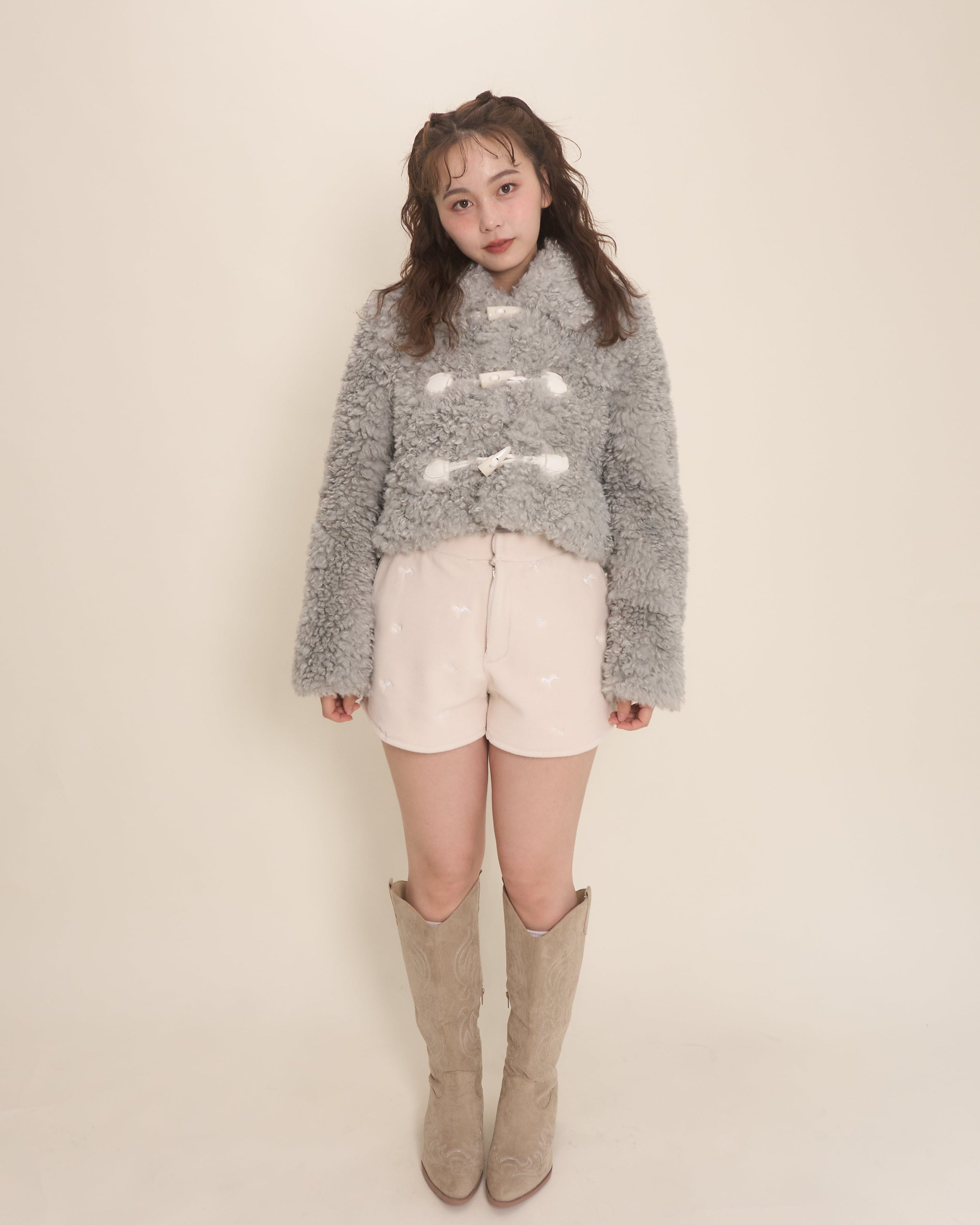 duffle short fur coat