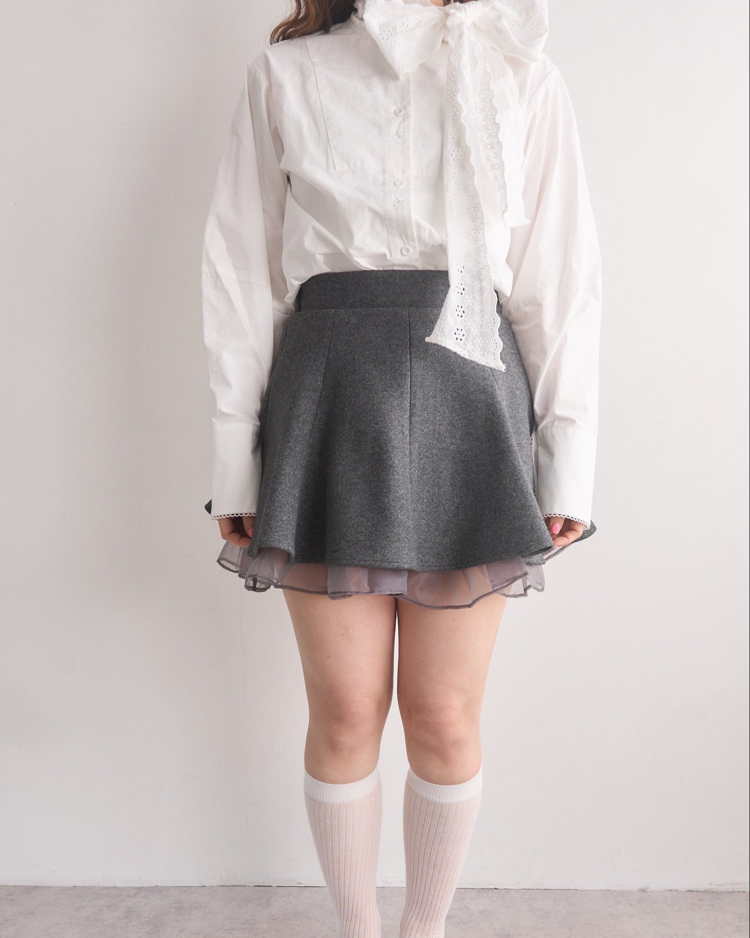 soft felt mini skirt