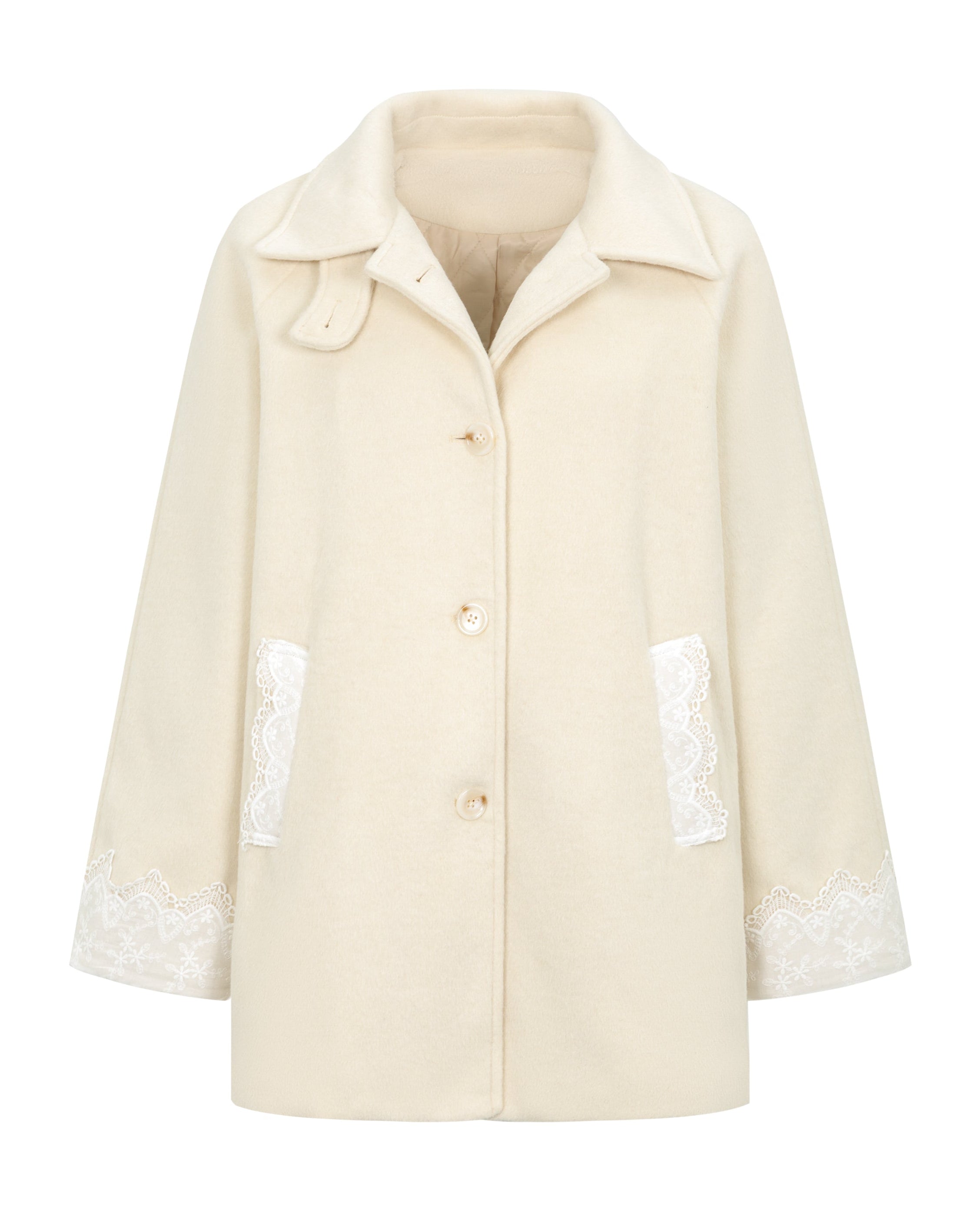 romantic milky midi coat