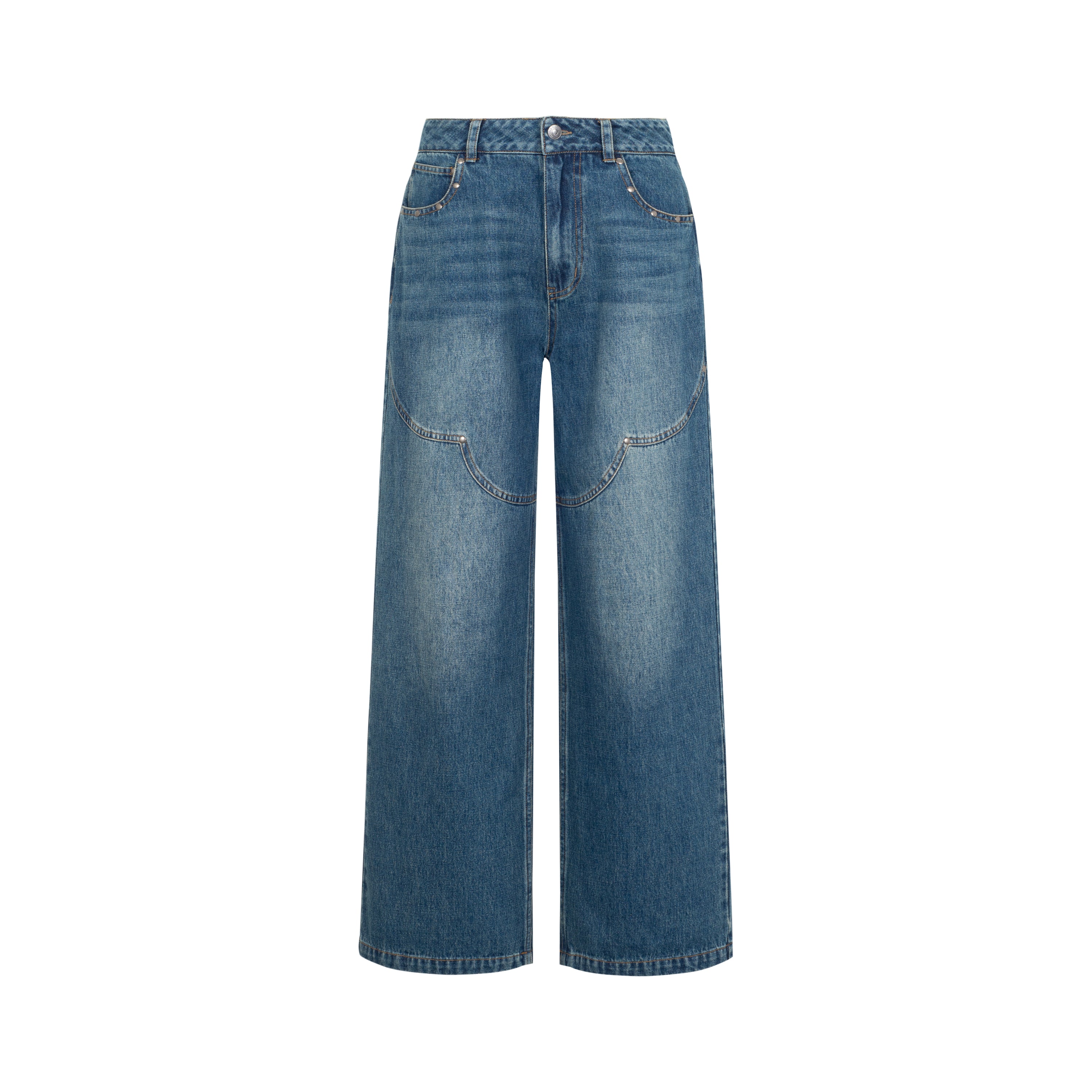 studs buggy denim pants